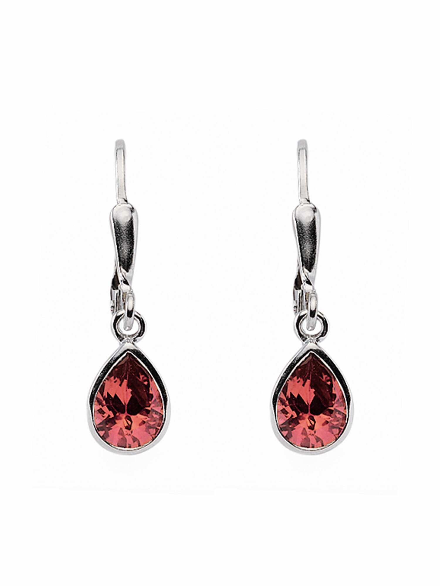 Paar Ohrhänger ADELIA´S "1 Paar 925 Silber Ohrringe / Ohrhänger mit Zirkonia", rot, Ohrringe, Damen, Damen, Silber 925 (Sterlingsilber), 925 Sterling Silber mit Zirkonia Silberschmuck für Damen