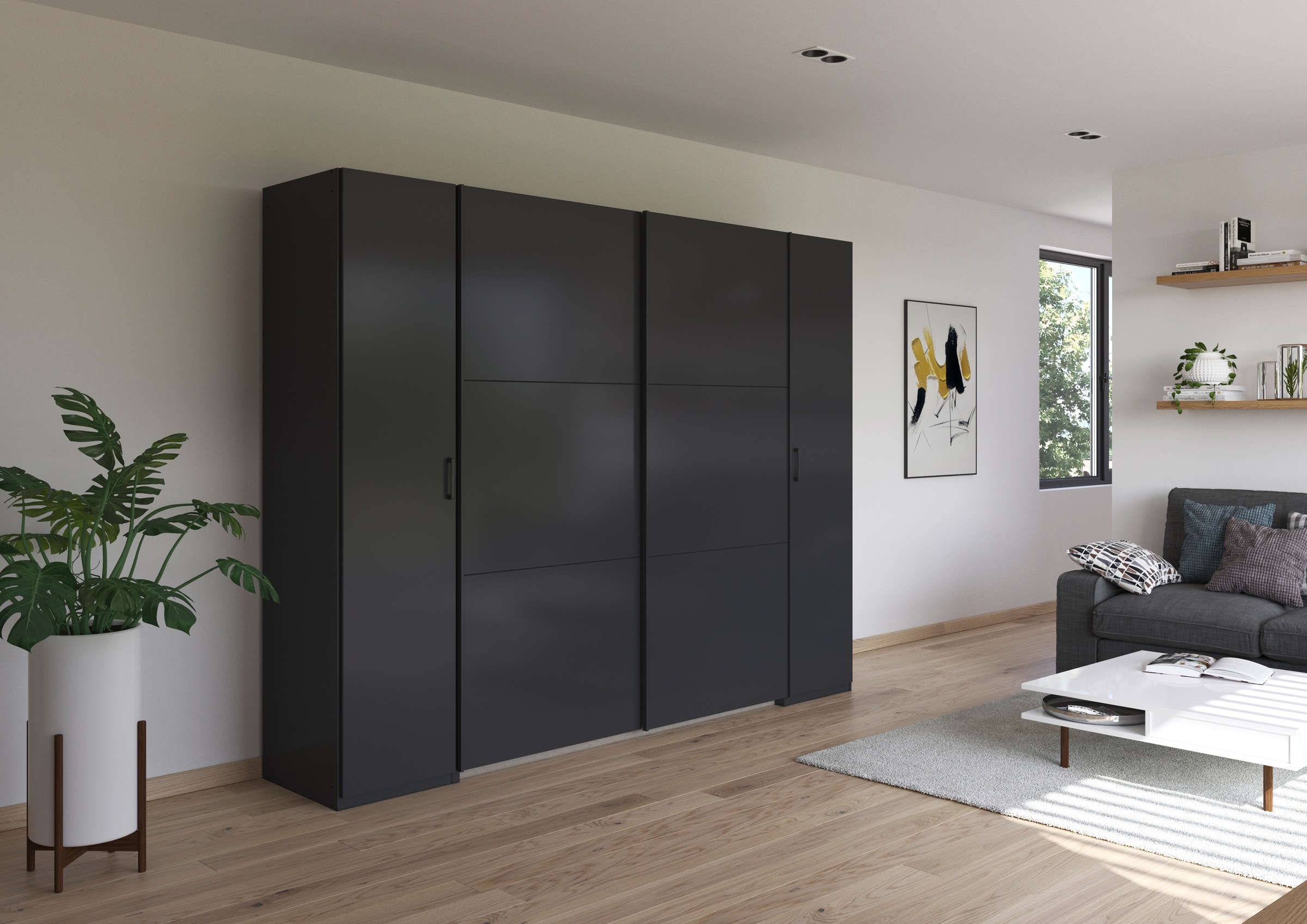 Thumbnail - rauch Kleiderschrank "Kleiderschrank Drehtürenschrank Schrank Garderobe KRONACH TOPSELLER" in 3 Ausstattungen BASIC/CLAS...