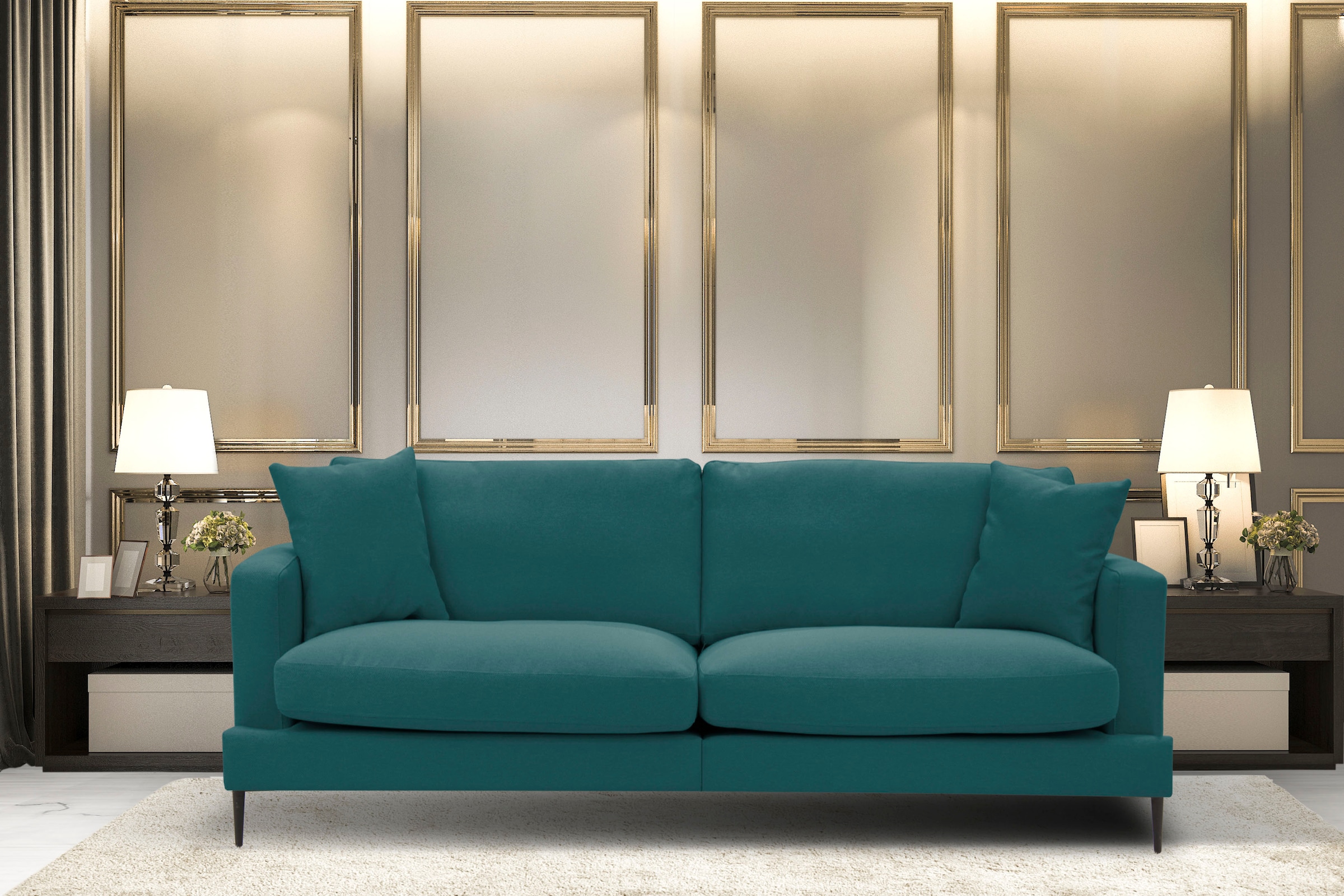 Home affaire 3-Sitzer "Cozy elegantes Designsofa, Maße B/T/H: 211/97/80 cm" günstig online kaufen