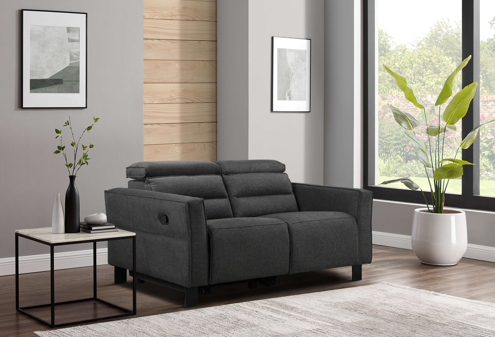 Places of Style 2-Sitzer »Carpari, 162 cm, mit manueller od. elektrischer Relaxfunktion«, (USB A/C), sowie Kopfteilverstellung