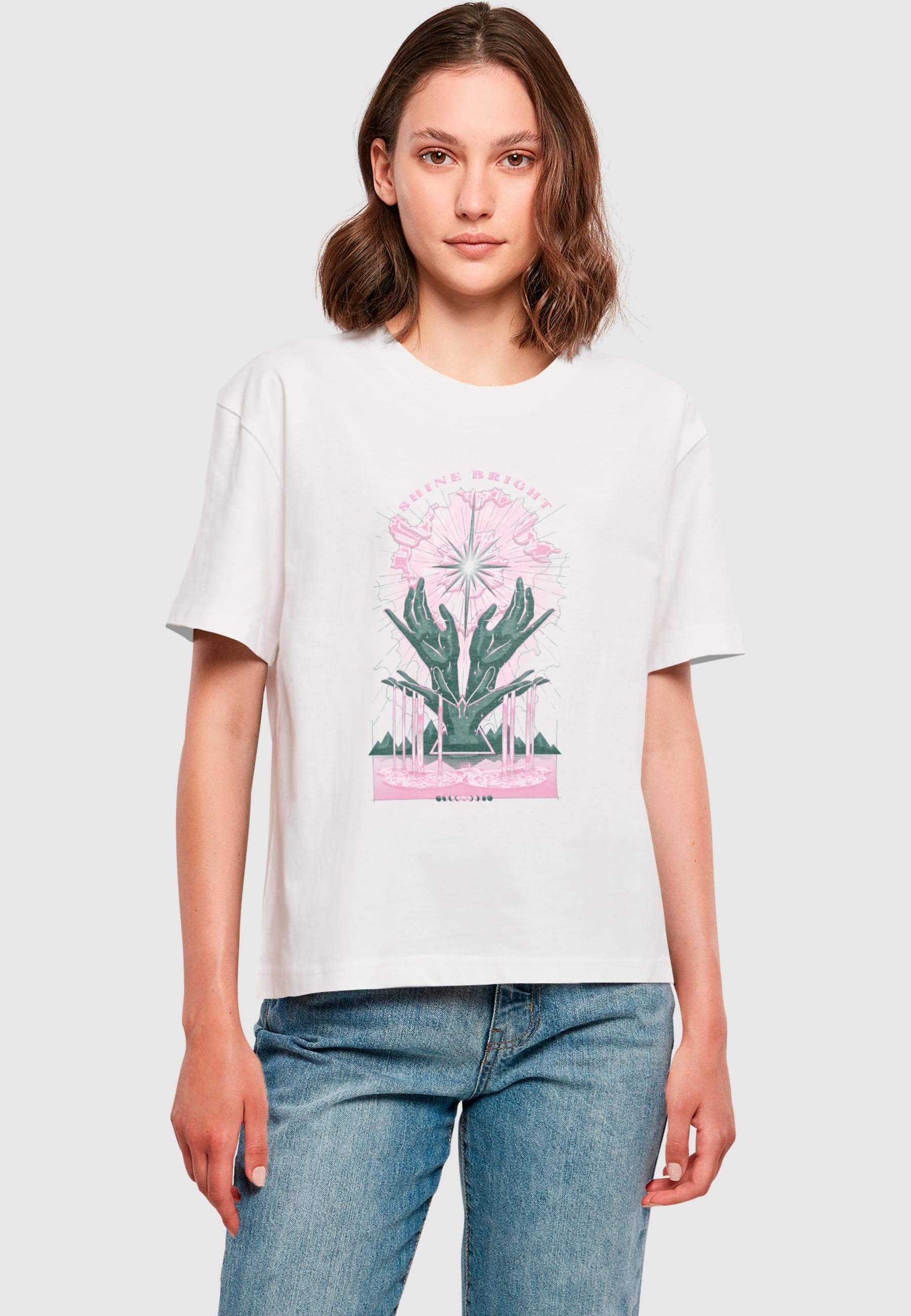 Miss Tee Kurzarmshirt »Miss Tee Damen Shine Bright Tee«, (1 tlg.)