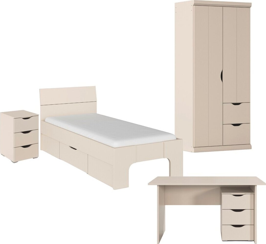 Jugendzimmer-Set RAUCH, beige, Holzwerkstoff, Schlafzimmermöbel-Sets, "Kinderzimmer Komplettzimmer Schlafzimmer-Set (4-tlg.) MARLENE", erhältlich in
