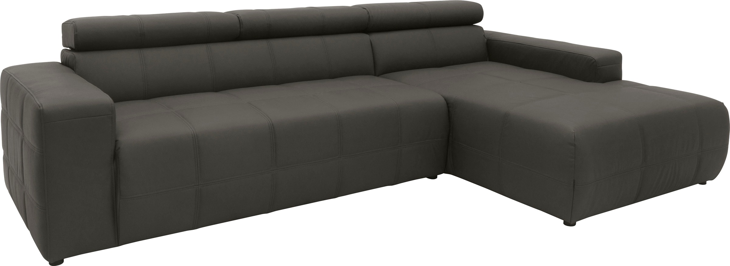DOMO collection Ecksofa »Brandon große Ausführung B/T/H: 289/177/80 cm, auch in Leder und Cord«, mit Kopfteilverstellung, wahlweise Sitztiefenverstellung, L-Form