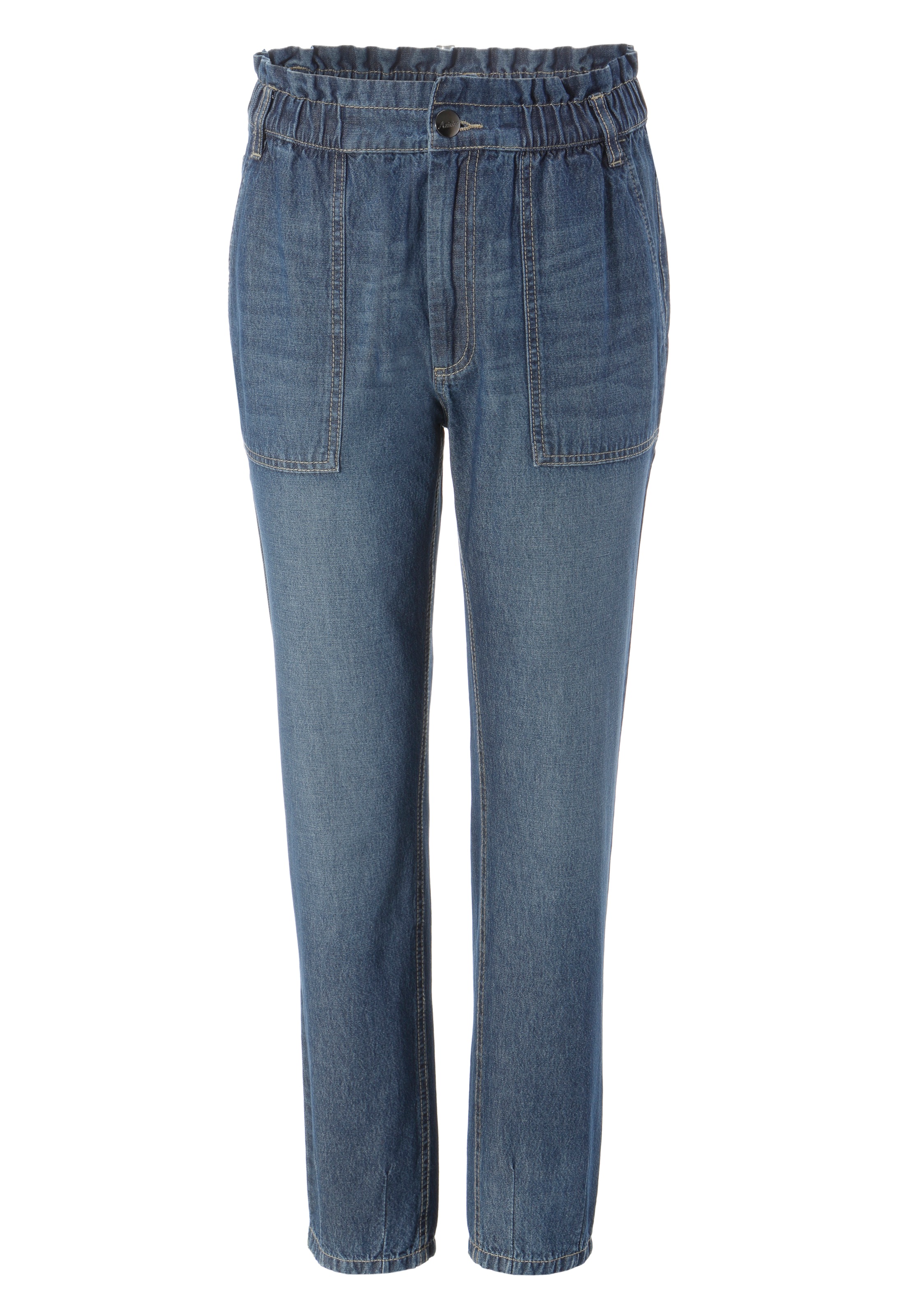 online | BAUR mit Gummizugbund, Aniston Paperbag-Jeans bestellen bequemen waist CASUAL Loose-fit-Jeans, high