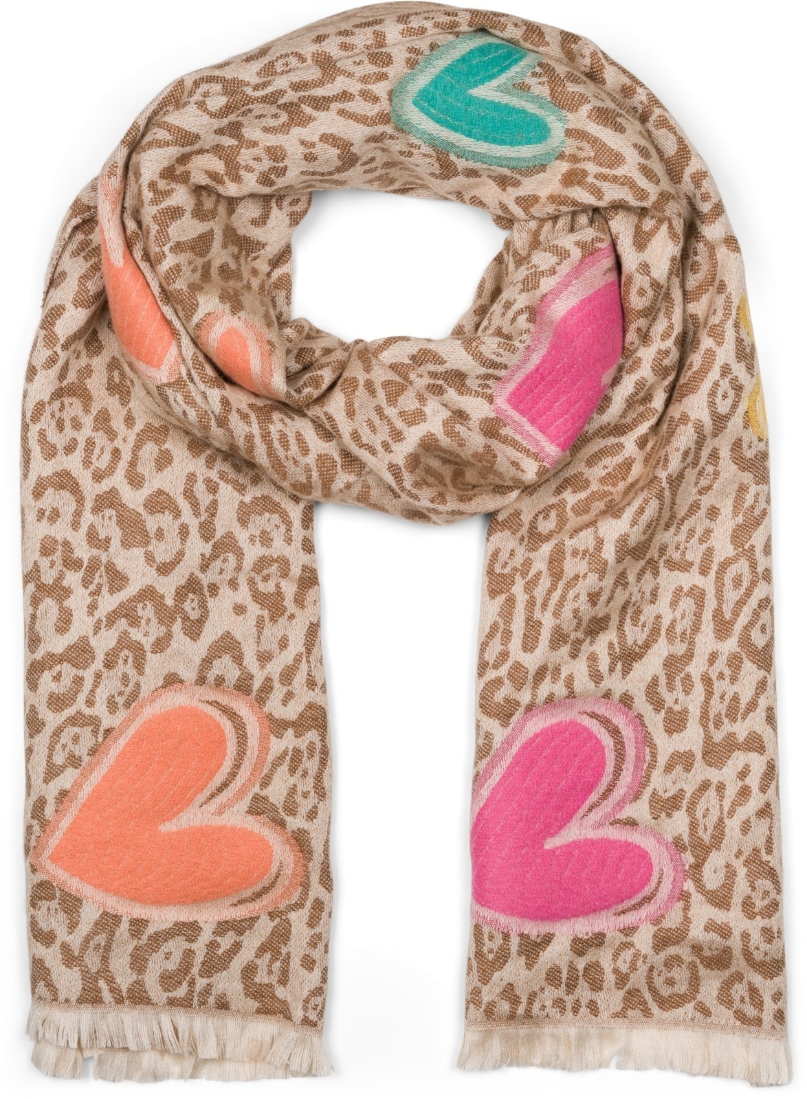 styleBREAKER XXL-Schal "Schal mit Leoparden Herz Muster" 1 Stk.