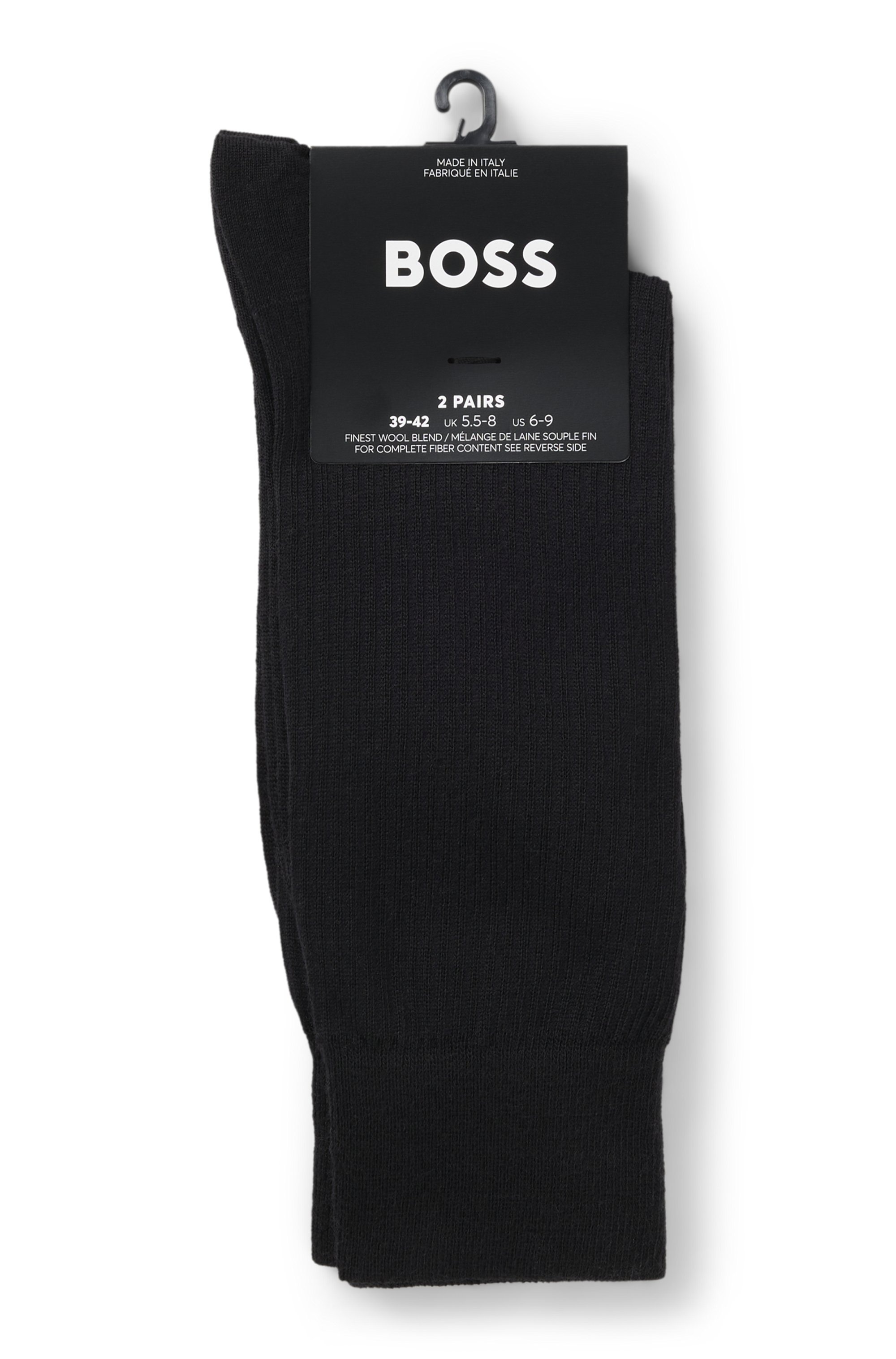 BOSS Businesssocken »2P RS RIB Uni WO« 2 Paar tlg. mittelhoch, gerippt