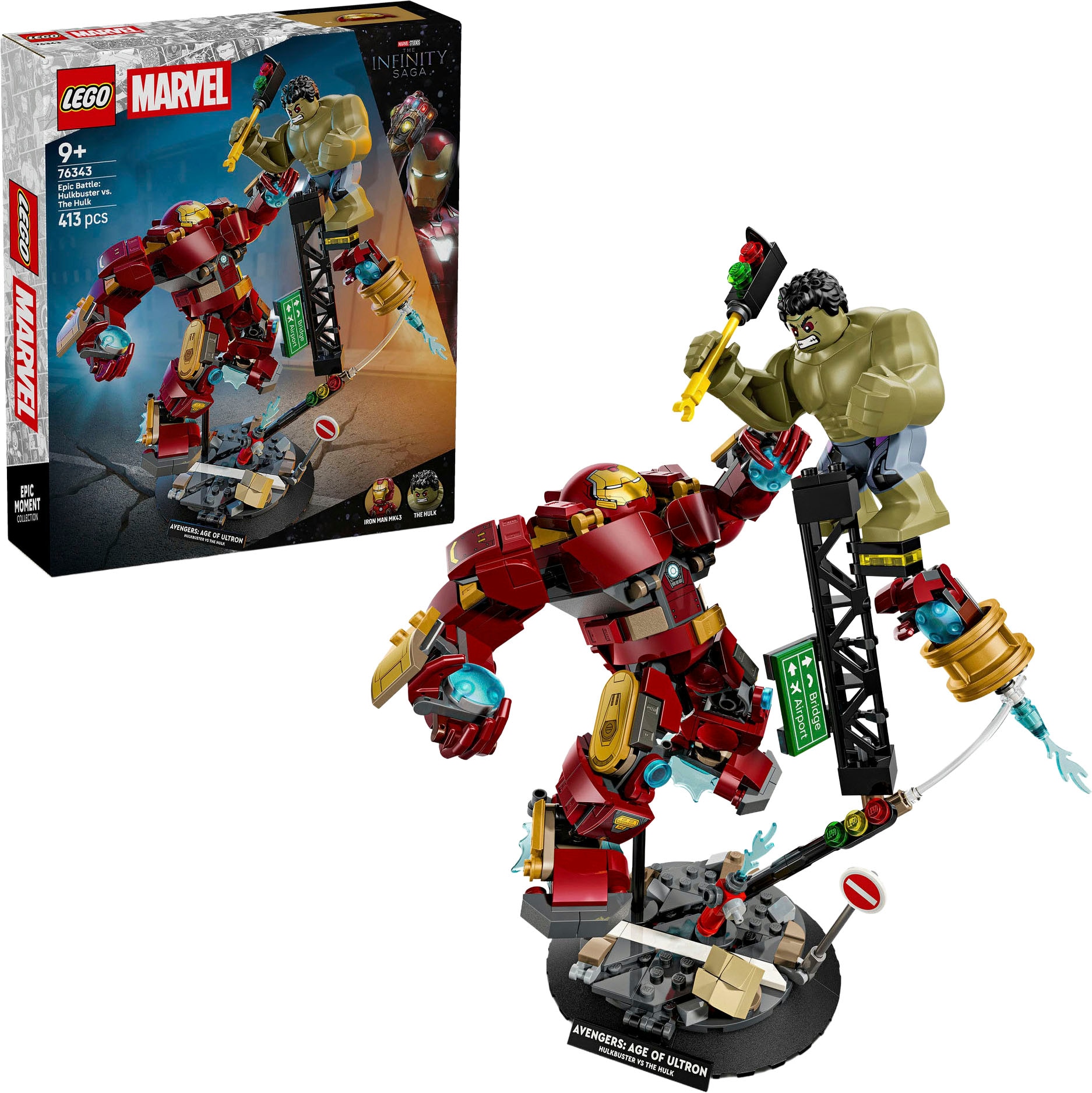 LEGO Kinder Konstruktionsspielsteine "Duell der Giganten: Hulkbuster vs. Hulk (76343), LEGO Super Heroes", rot, Kunststoff, Spielbausteine