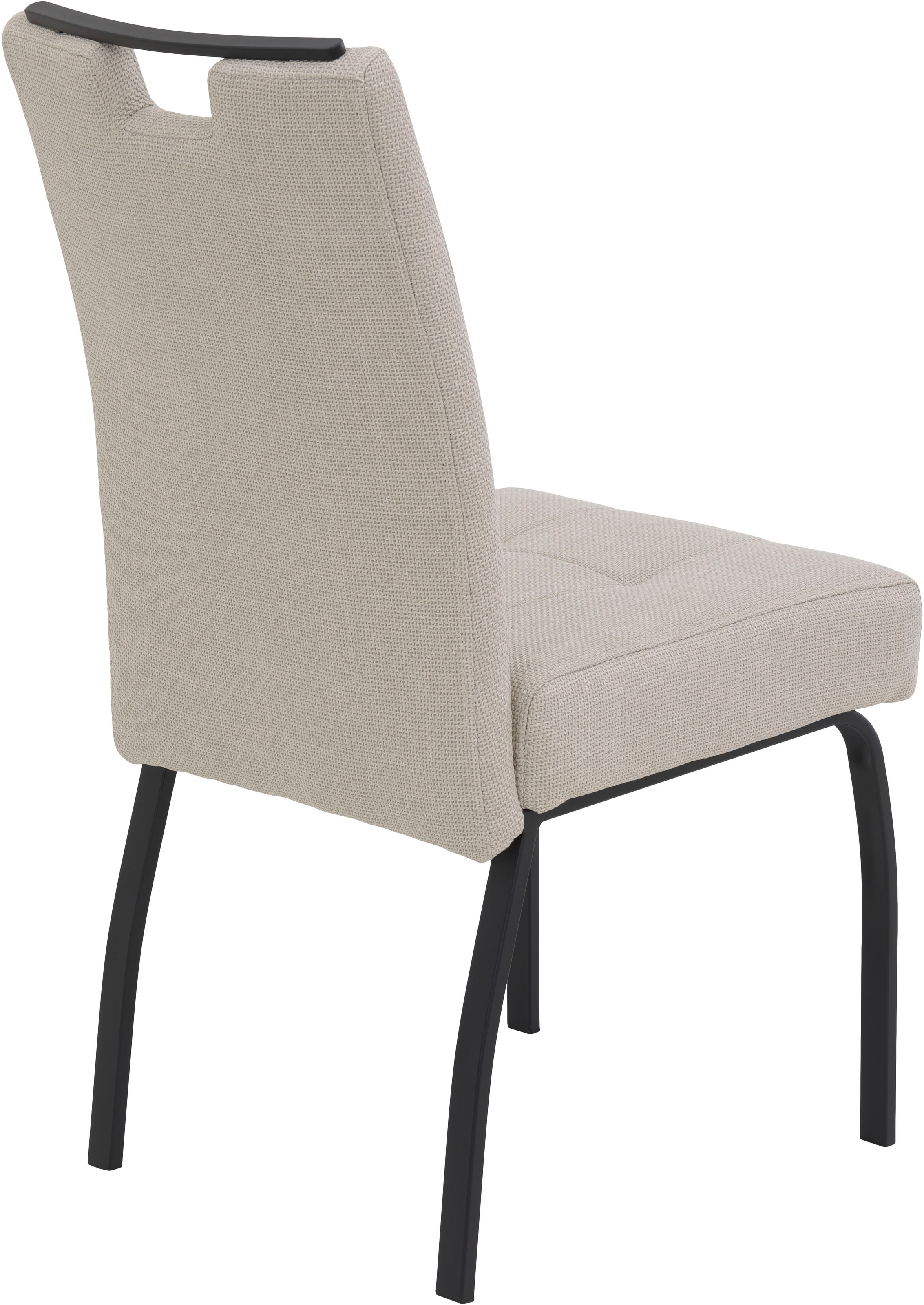 HELA 4-Fußstuhl »LINZ, Esszimmerstuhl, Komfortstuhl«, (Set), 2 St., Microfaser-Webstoff, XL-Sitz,elegante Griffleiste,Komfortsitz mit Federkern,140kg belastbar