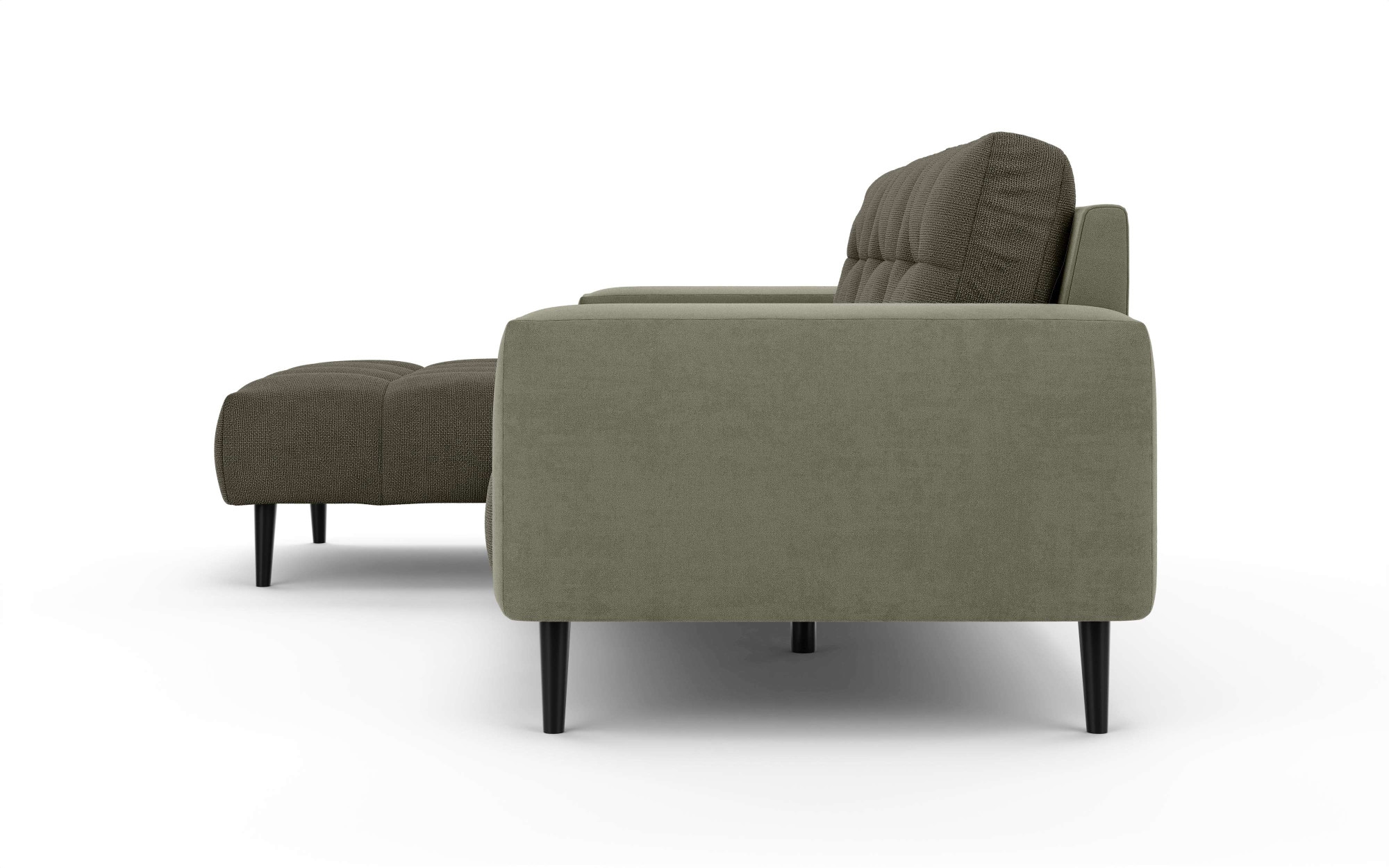 INOSIGN Ecksofa »SERINE mit Recamiere rechts/links bestellbar, Maße B/H/T 253/91/161 cm« L-Form mit Wellenunterfederung, 3 Rückenkissen, ohne Bettfunktion