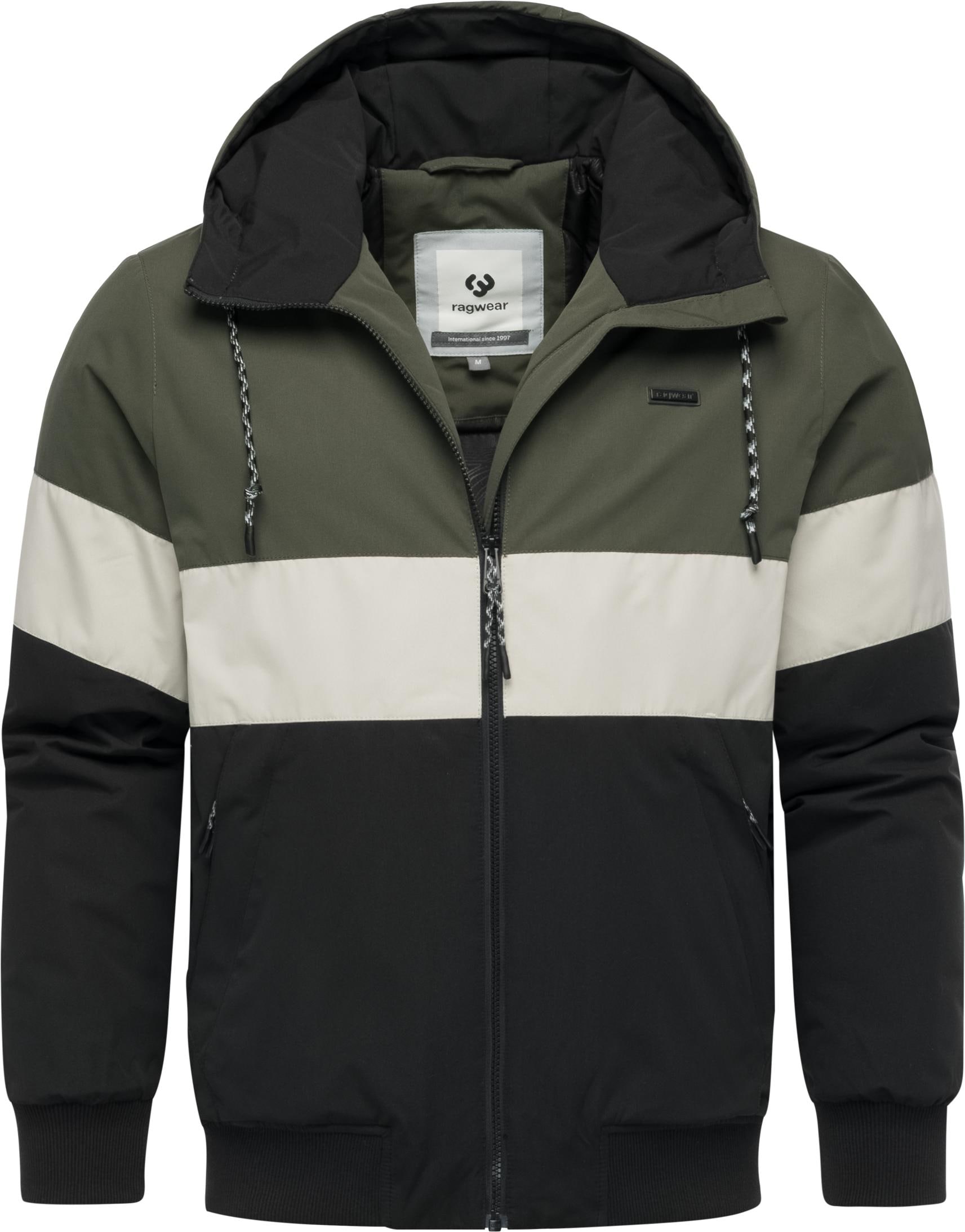 Ragwear Winterjacke »Jinig Warm YOUMODO«, mit Kapuze, Gefütterte Herren Colourblocking Bomberjacke mit Kapuze