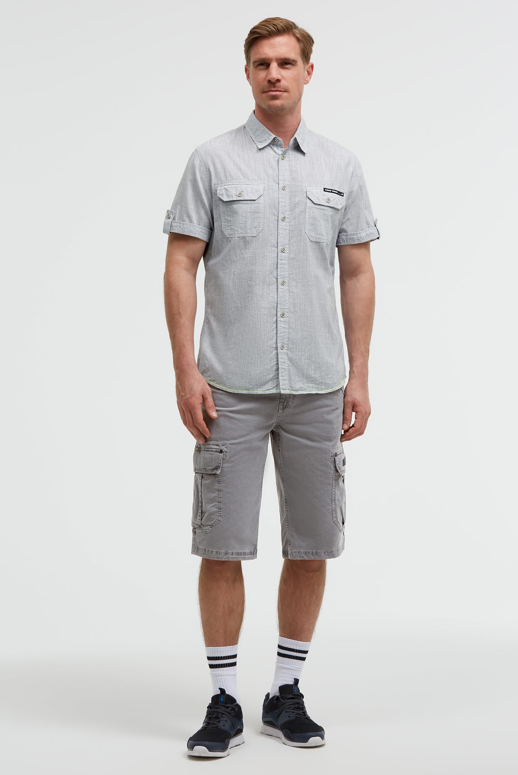 CAMP DAVID Kurzarmhemd mit Turn-Up-Ärmel