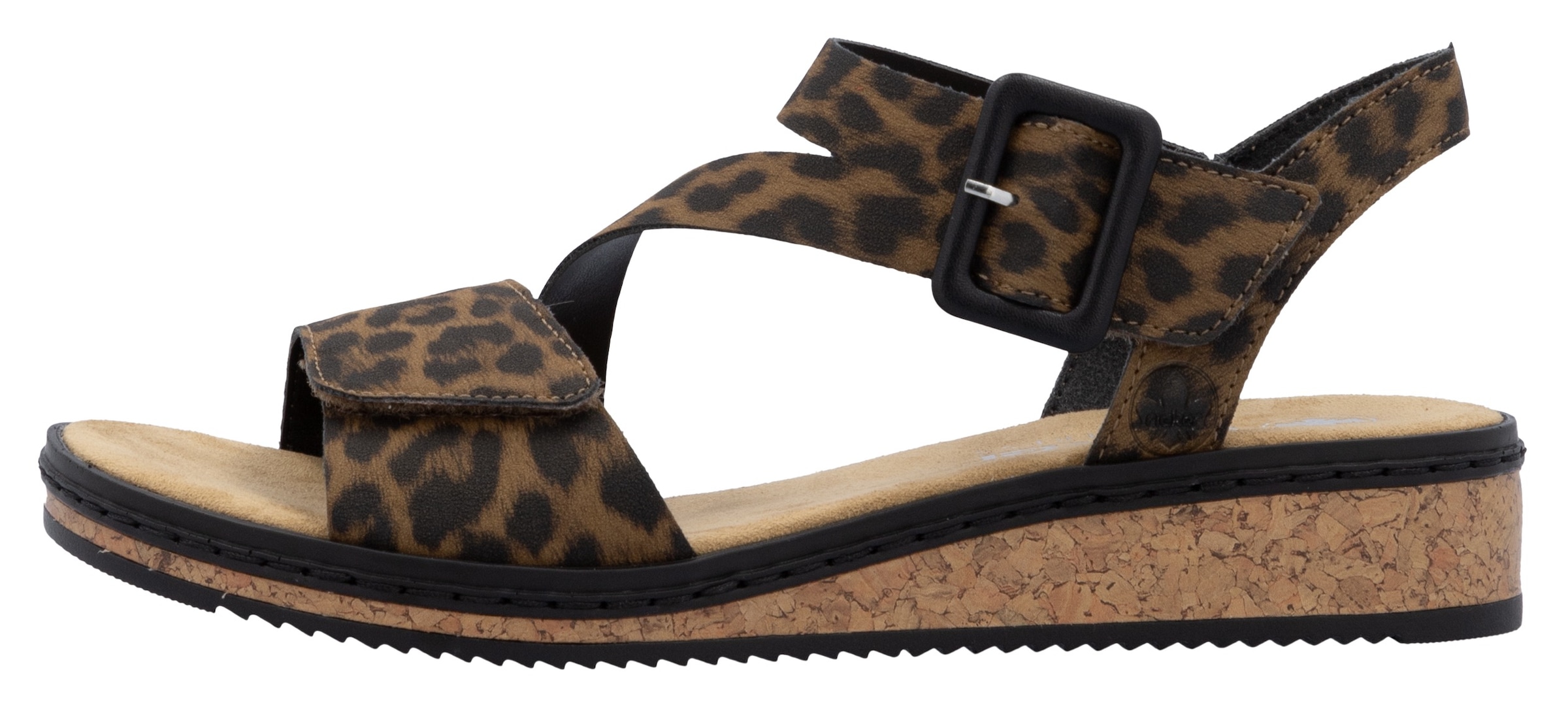 Rieker Riemchensandale, Sommerschuh, Sandalette, Keilabsatz, mit asymmetrischem Riemchen