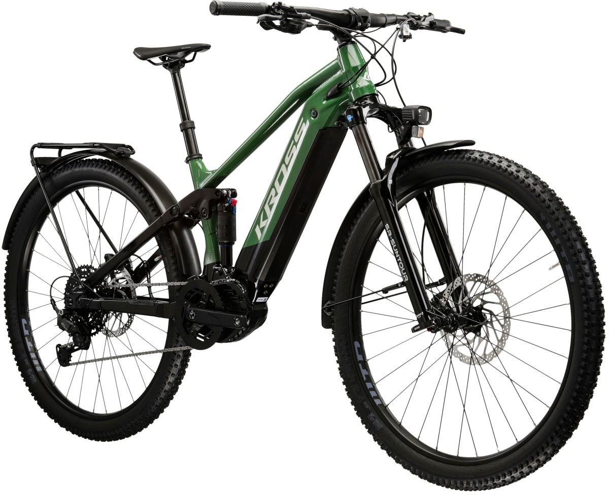 Kross E-Bike »KROSS E-SUV Grist 1.0 29" grün«, 10 Gang, Shimano, CUES U6000, Mittelmotor 250 W