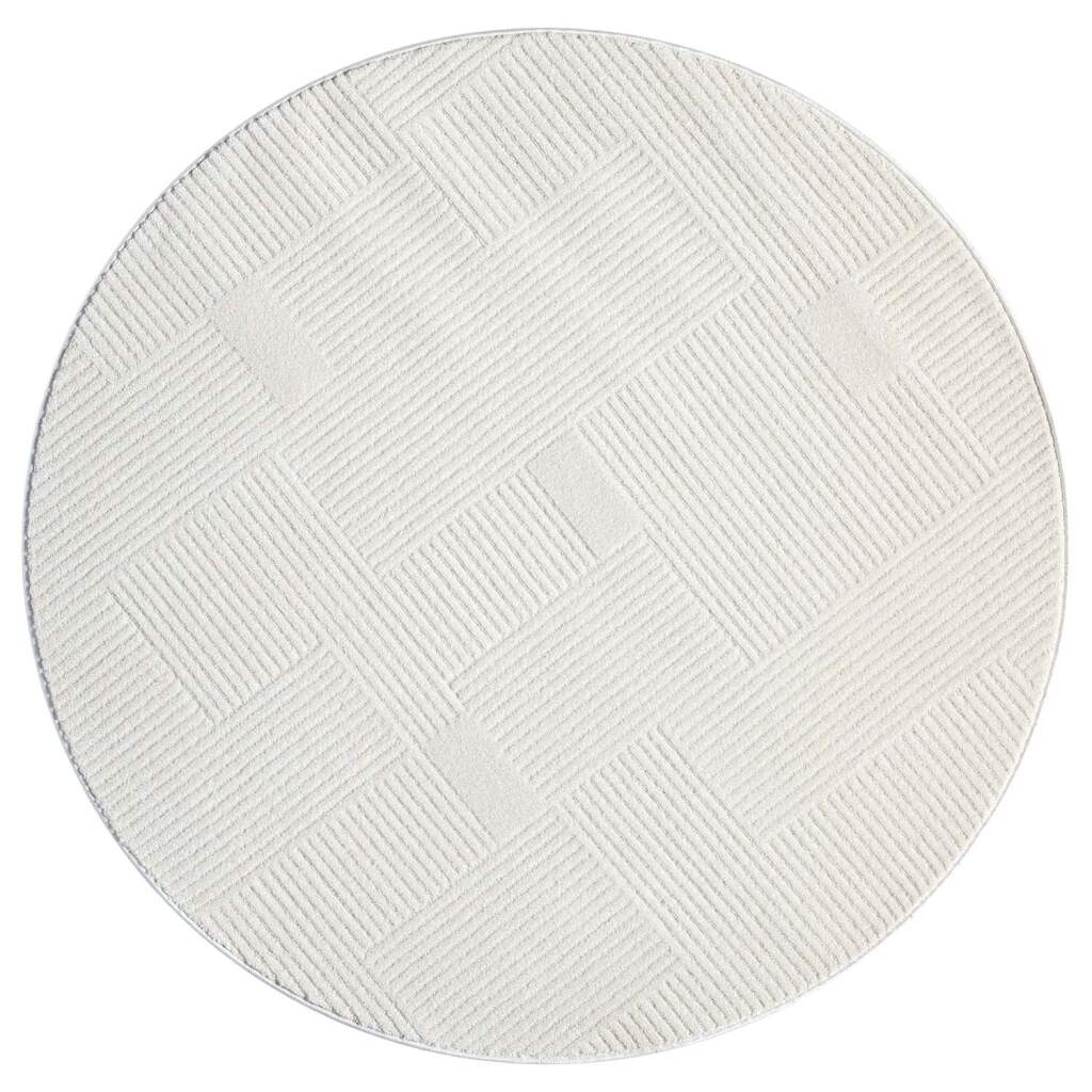 Thumbnail - Carpet City Teppich "FLAIR177", rund, 11 mm Höhe, Kurzflor-Teppich, Skandi-Stil, Wohnzimmer