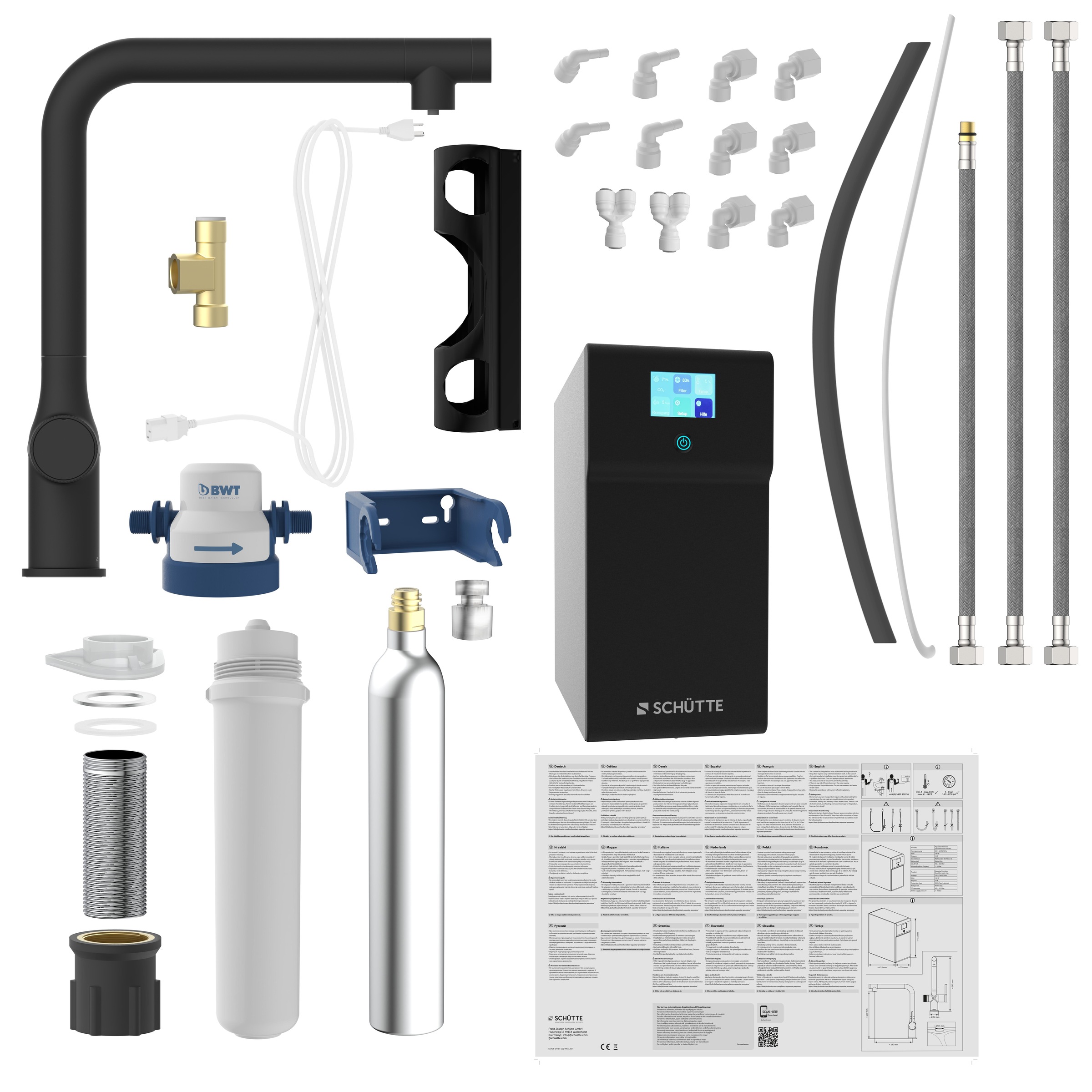 Schütte Spültischarmatur »»AQUASTAR PREMIUM« Sprudelwasser-Spültischarmatur«, mit Kühlsystem, Filter, Filterkopf und handelsüblicher CO2-Kartusche