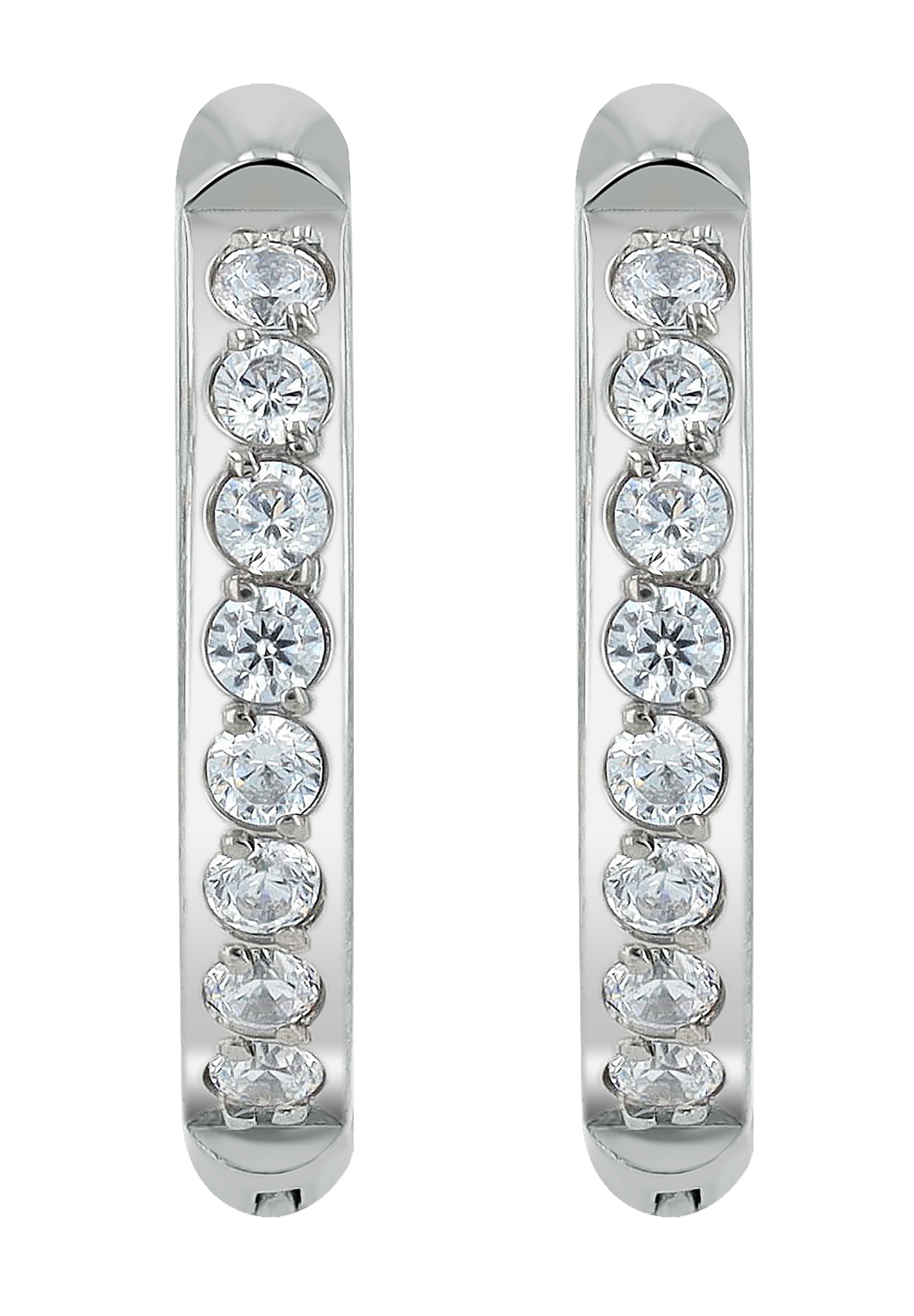 Adelia´s Klappcreolen »Damen Ohrringe – Klappcreole aus Titan mit Strass Steinchen« Zum Verschenken – ideal zum Valentinstag