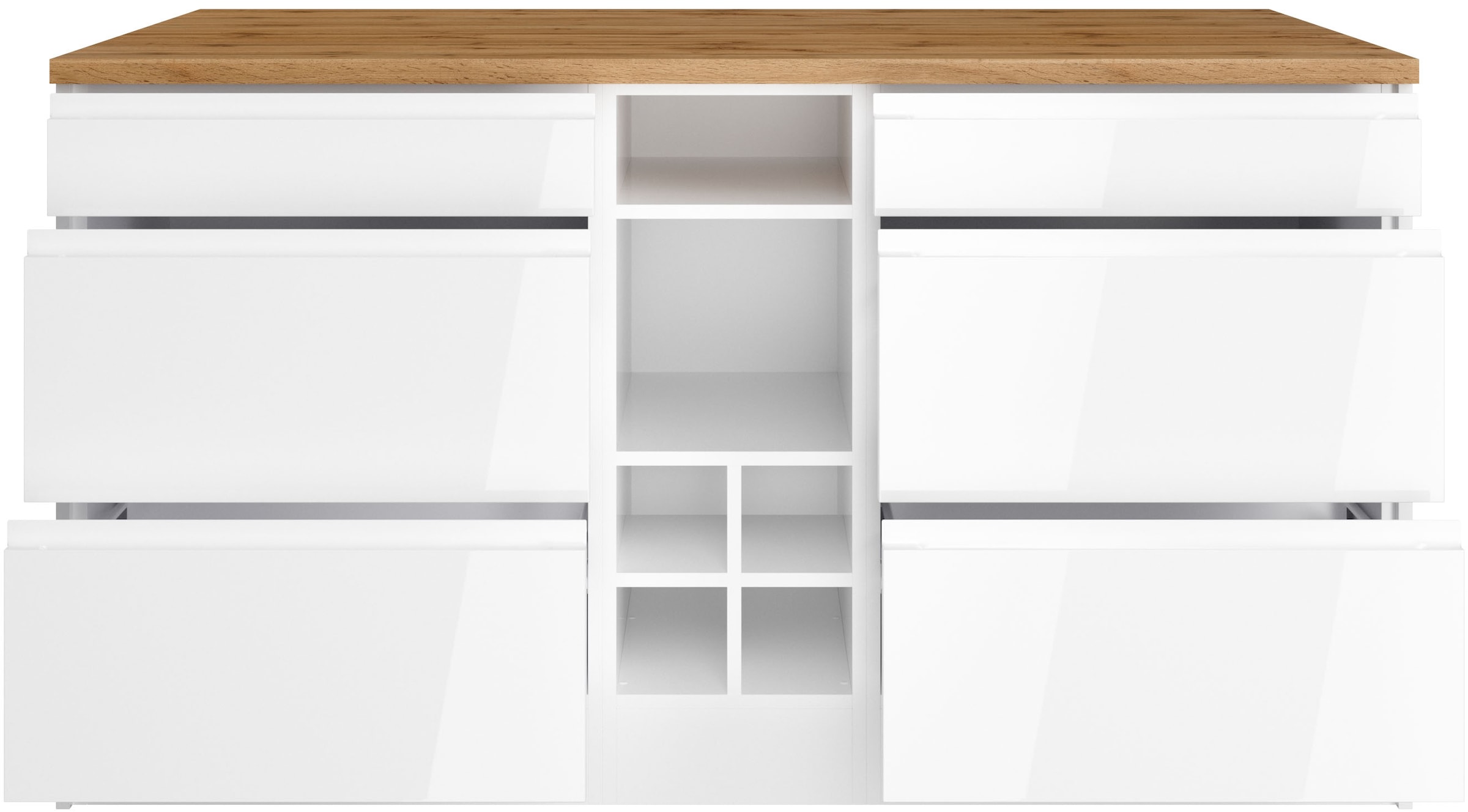 KOCHSTATION Kücheninsel »KS-Virginia«, Breite 153 cm, MDF-Fronten, Flaschenregal