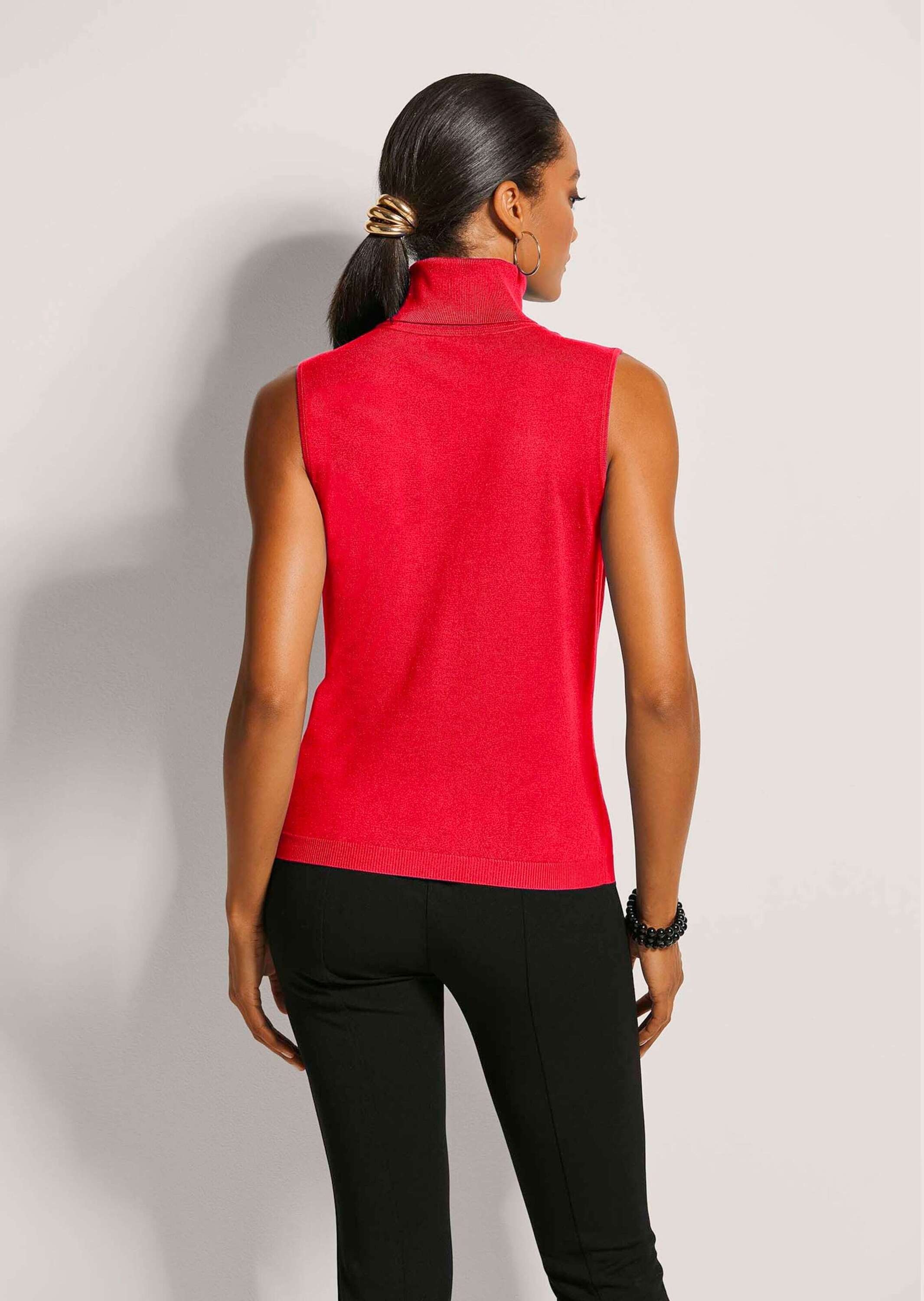 MADELEINE Longpullover »Pullover Ärmelloser Rollkragenpullover«