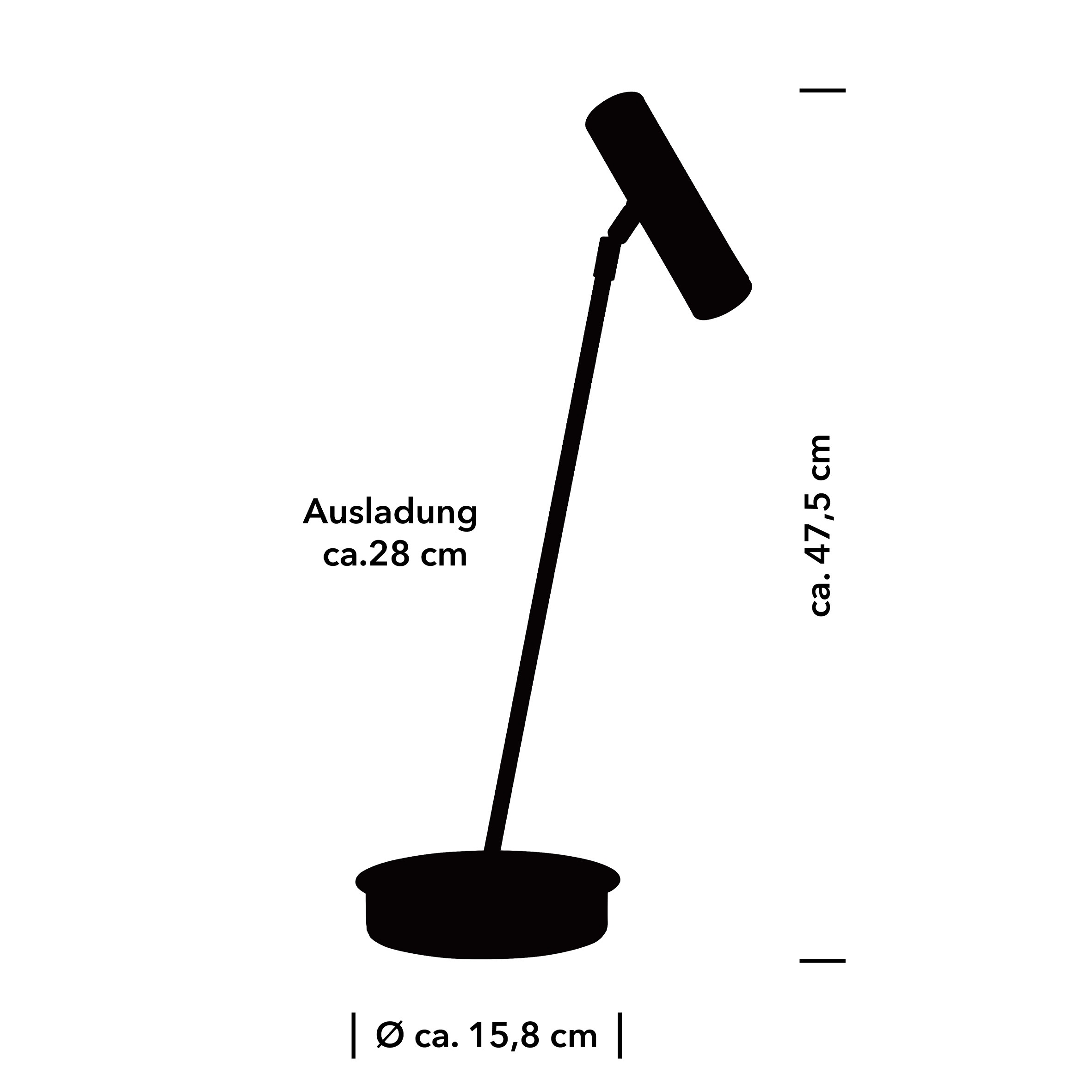 HELL höllisch gutes Licht LED Tischleuchte »TOM PRO« LED-Modul 1 Stk. warmweiß - kaltweiß Tastdimmer, 3-Stufen CCT