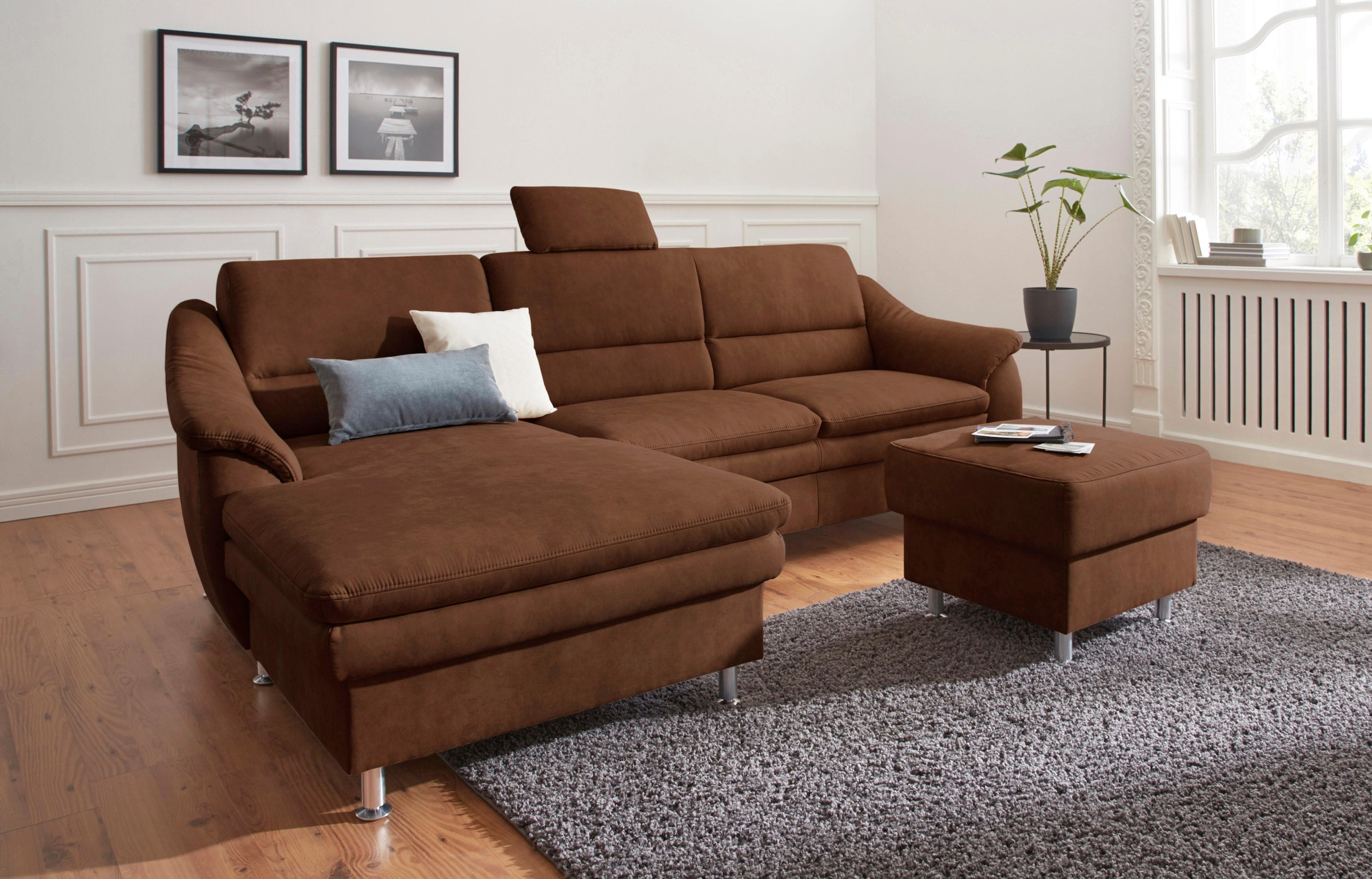 sit&more Ecksofa "Cardoso L-Form", mit Federkern, wahlweise mit Bettfunktion