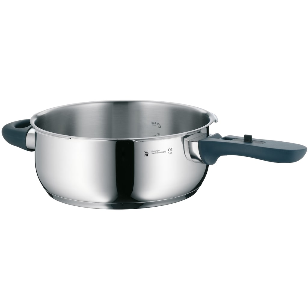 WMF Schnellkochtopf »Perfect Plus«, Cromargan® Edelstahl Rostfrei 18/10, (2 tlg., 1 Dampf-Druckkochtopf (V 4,5l, Ø 22cm), 1 Bratpfanne (V 3,0l, Ø 22cm)