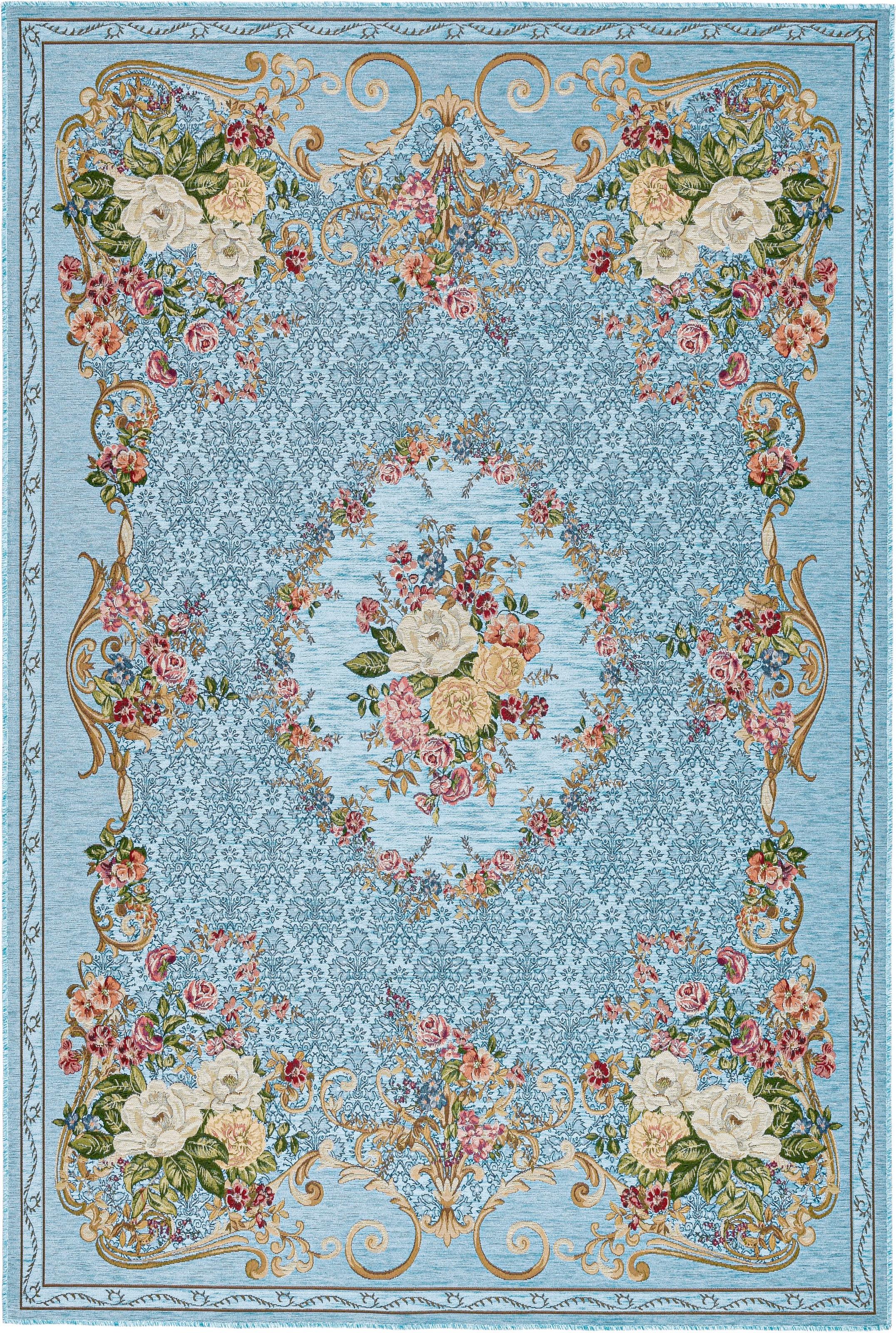 THEKO "Flomi Floral" rechteckig 3 mm Höhe gewebt, Blumen Design, ideal im Wohnzimmer & Schlafzimmer