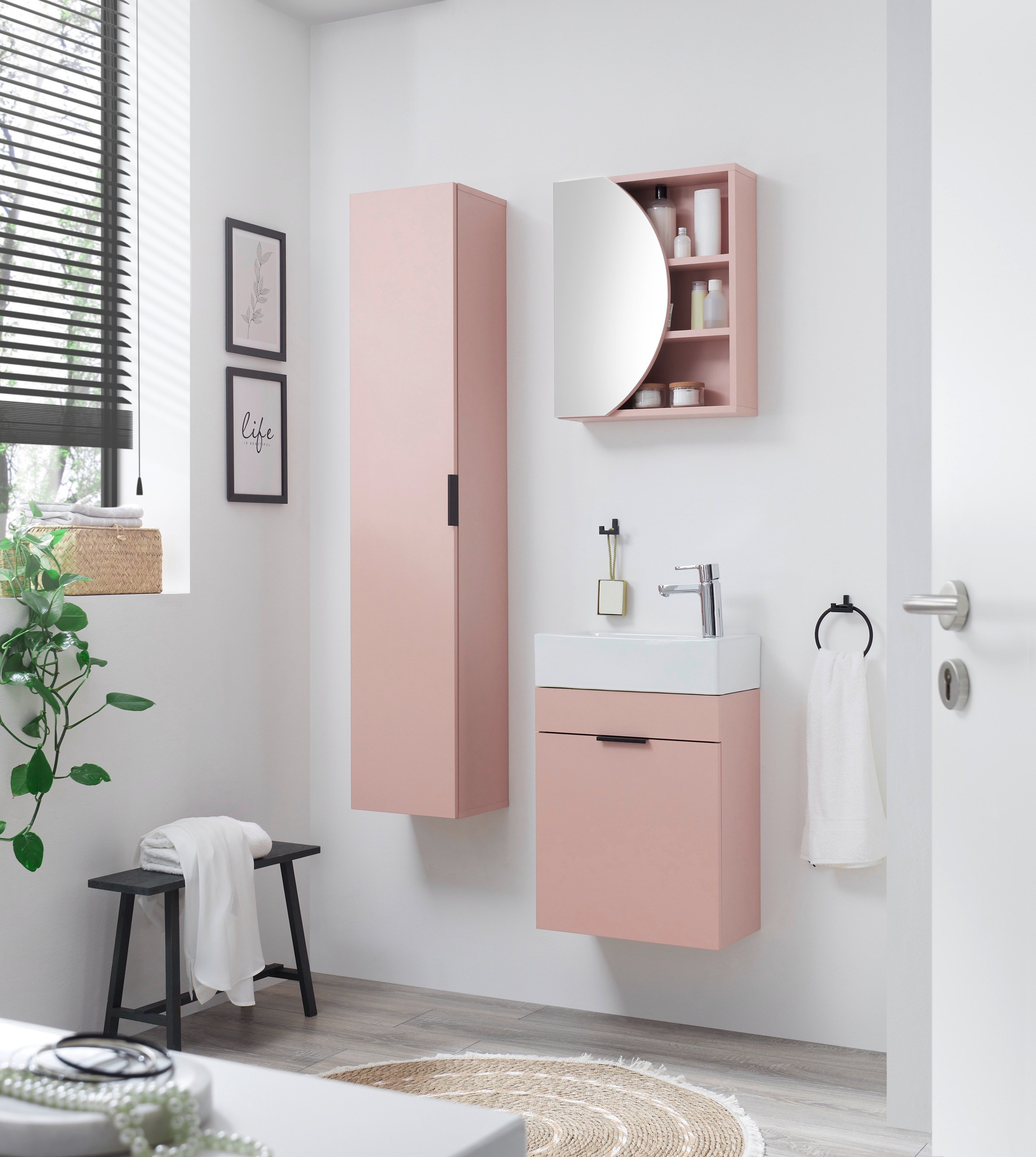 BASIC by Balculina Spiegelschrank »Nancy BxHxT 45x45x15 cm« 1 Stk. tlg. Breite 45 cm, offene Fächer