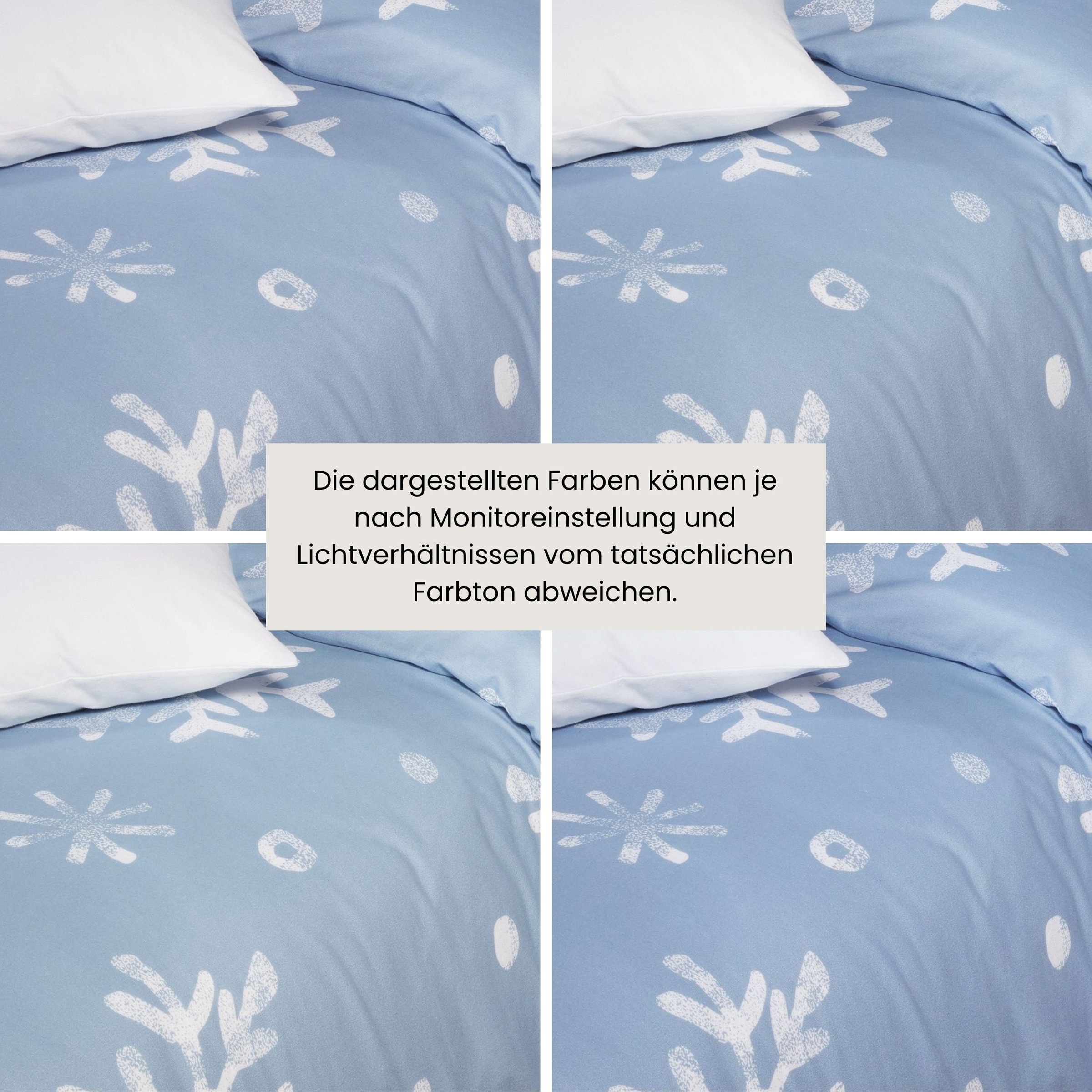 Schiesser Bettwäsche »Skadi aus weicher Baumwolle mit weißen Schneeflocken« 2 Stk. OEKO-TEX® MADE IN GREEN-zertifiziert