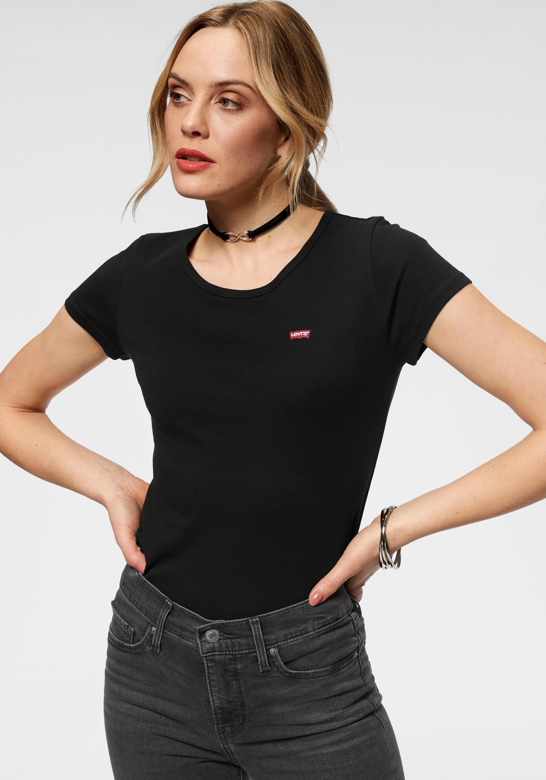 Levi's® T-Shirt »Mini-Logo«, (2 tlg., 2er-Pack), mit kleiner Markenlogo-Stickerei auf der Brust