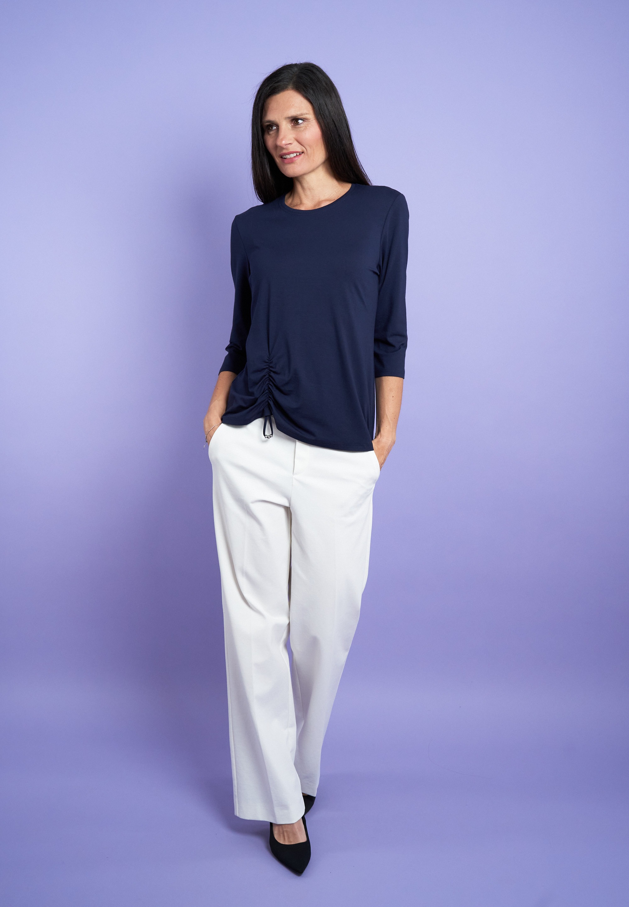 Seidel Moden 3/4-Arm-Shirt mit Raff-Detail vorne - MADE IN GERMANY günstig online kaufen