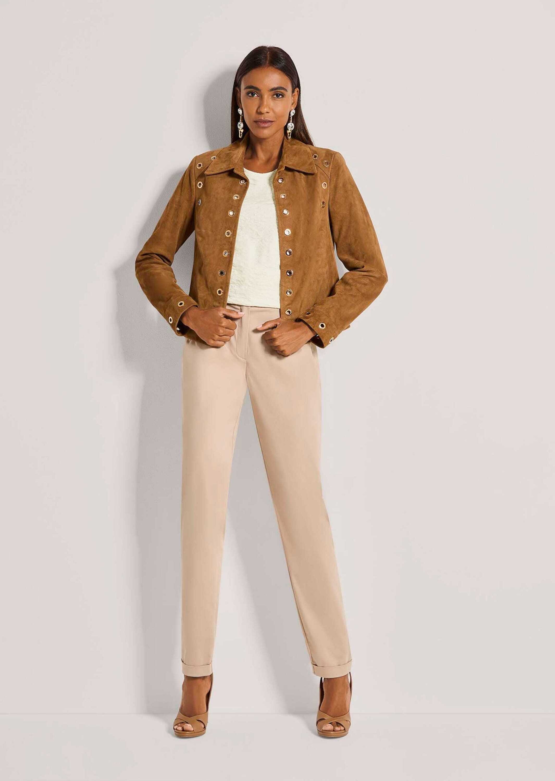 MADELEINE Jeansjacke »Lederjacke Kurzjacke mit Ösendetails«