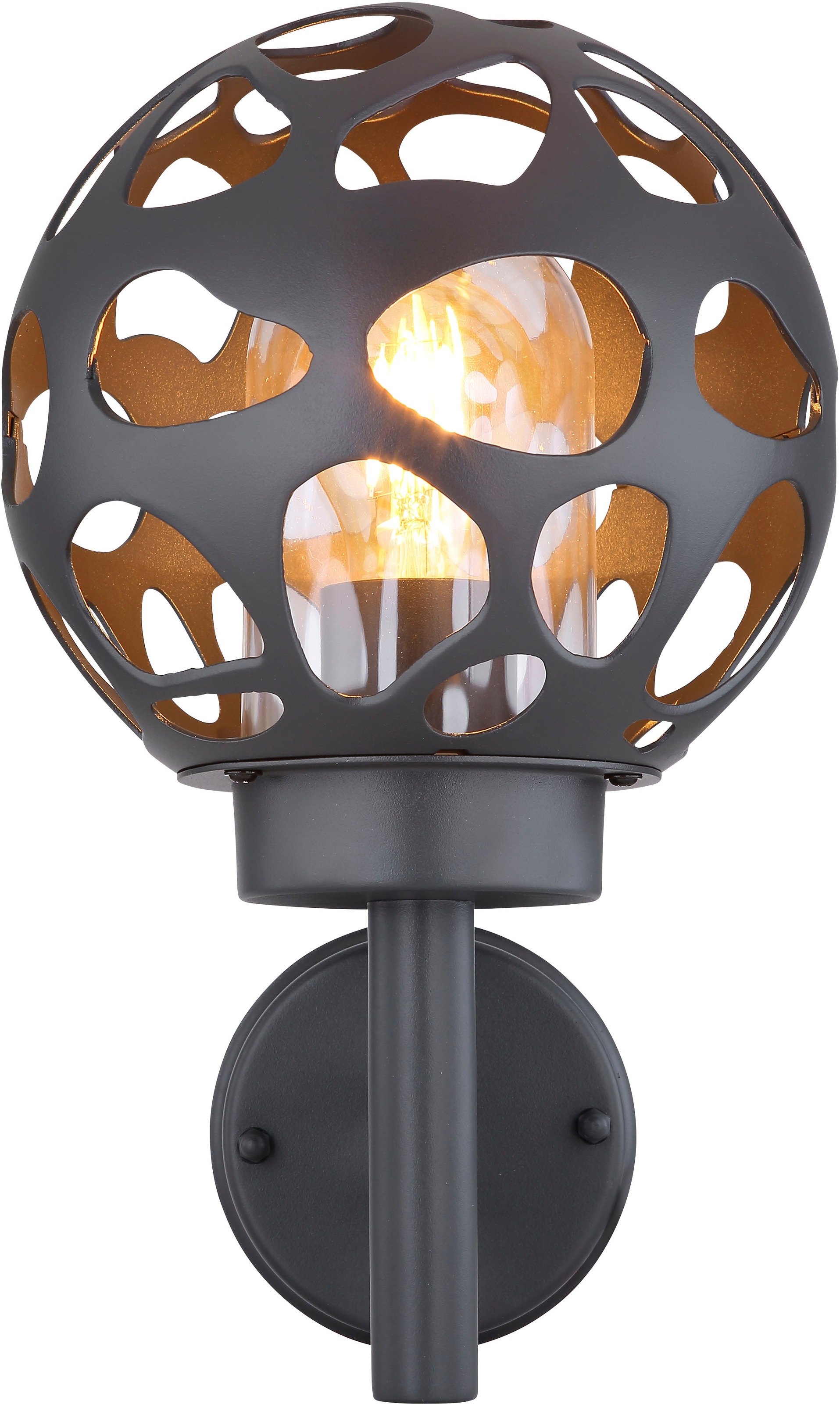 GLOBO LIGHTING Außen-Wandleuchte »HILARIO« E27 1 Stk. Außenleuchte Edelstahl anthrazit, wetterfest, IP44