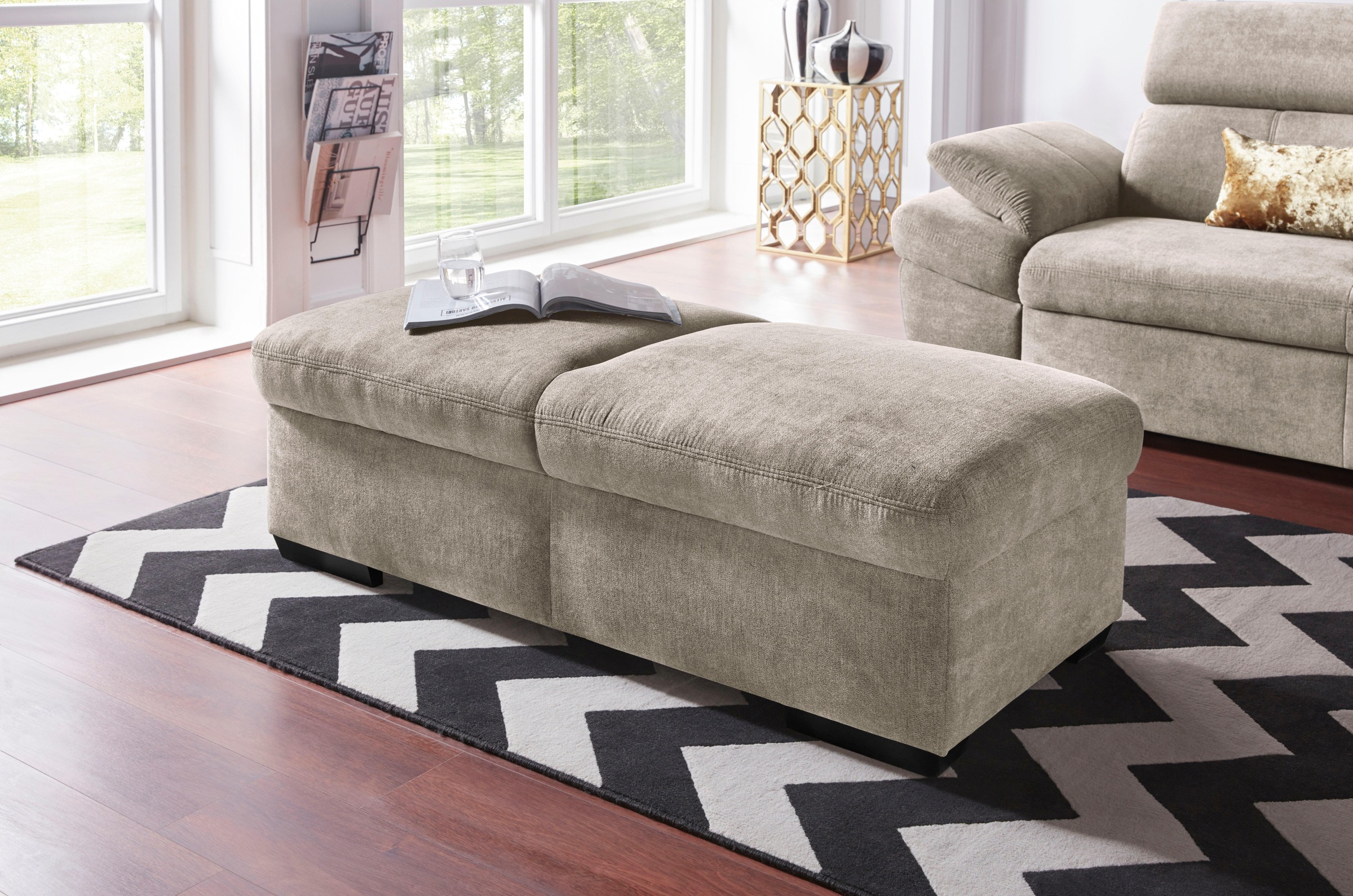 exxpo - sofa fashion Hocker »Salerno, Bankhocker mit tollem Sitzkomfort«, zeitlos und elegant
