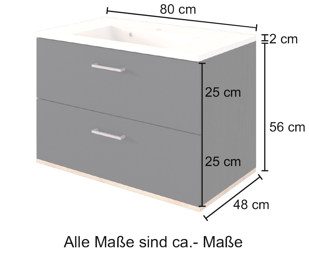 welltime Waschtisch »Baabe«, Breite 80 cm