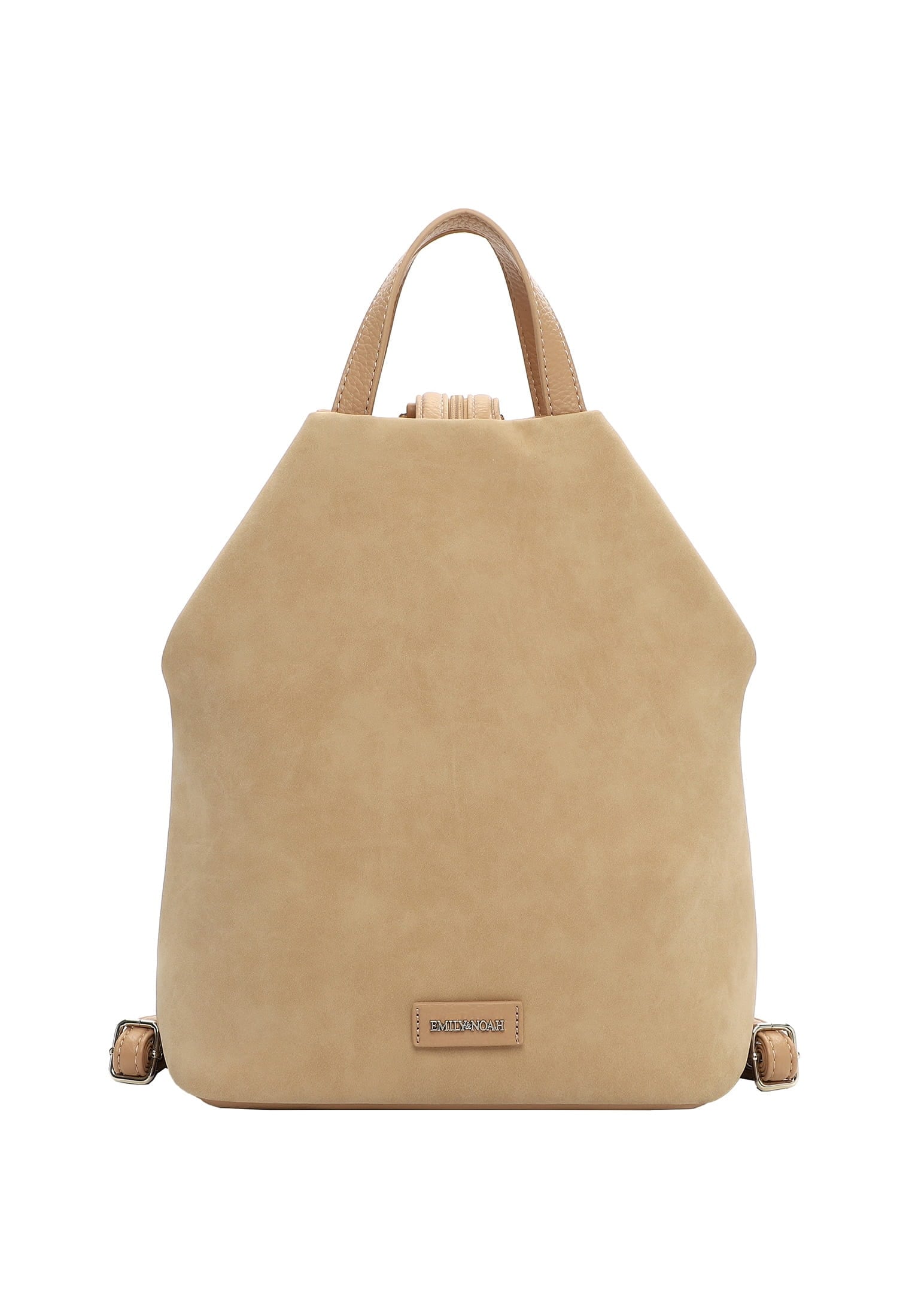 Rucksack EMILY & NOAH "Rucksack E&N Jeanna", Damen, Gr. B/H/T: 30cm x 33cm x 17cm, beige (sand 420), Obermaterial: 60% Polyurethan PU. 40% Polyester PES., Rucksäcke Rucksack
