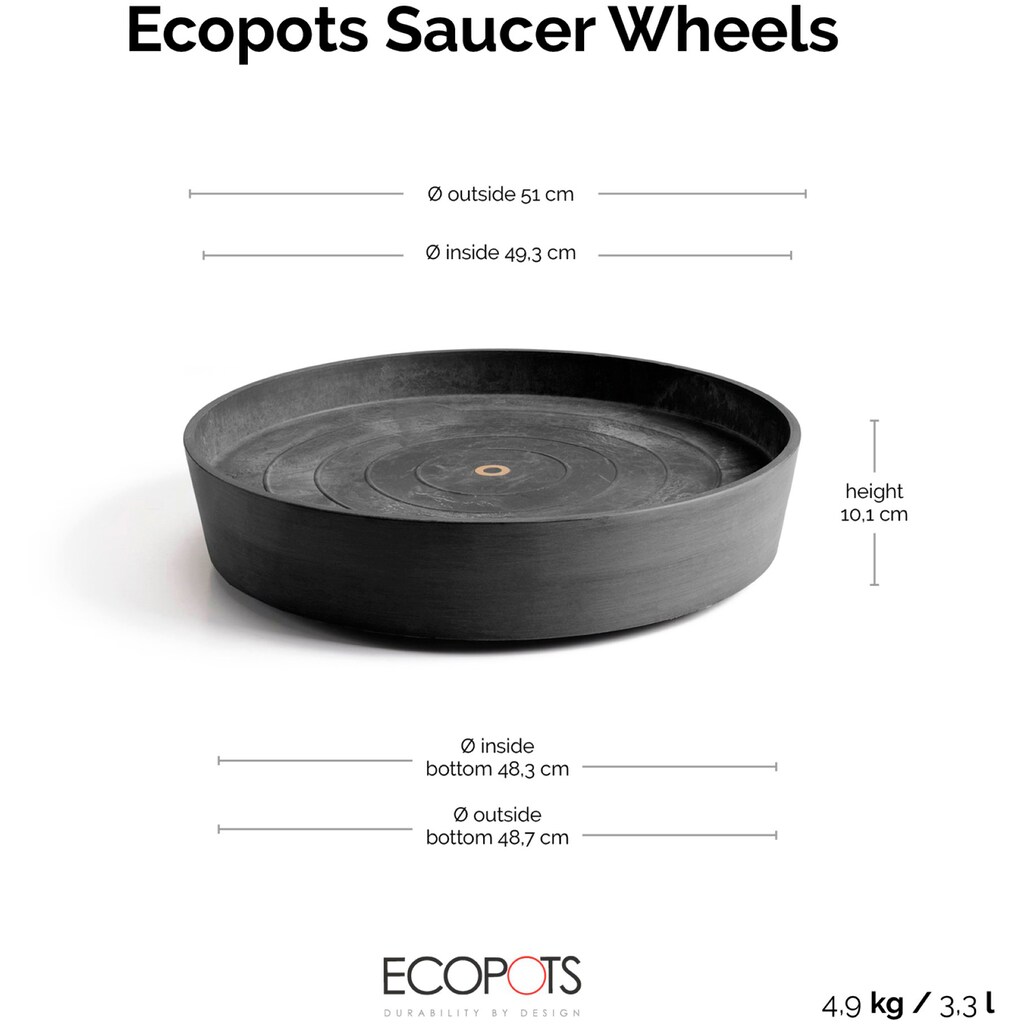 ECOPOTS Topfuntersetzer »mit Rollen 60 Dunkelgrau«