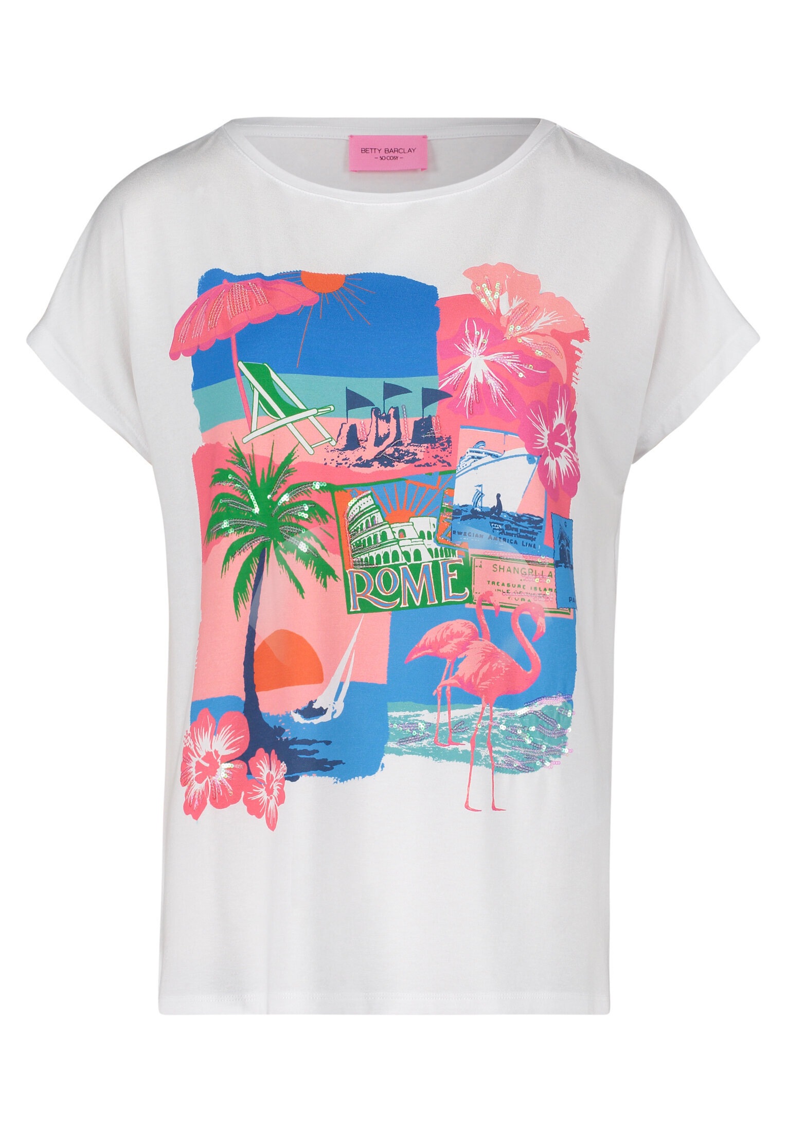 Betty Barclay Kurzarmshirt »Damen mit Aufdruck« 1 Stk. Pailletten