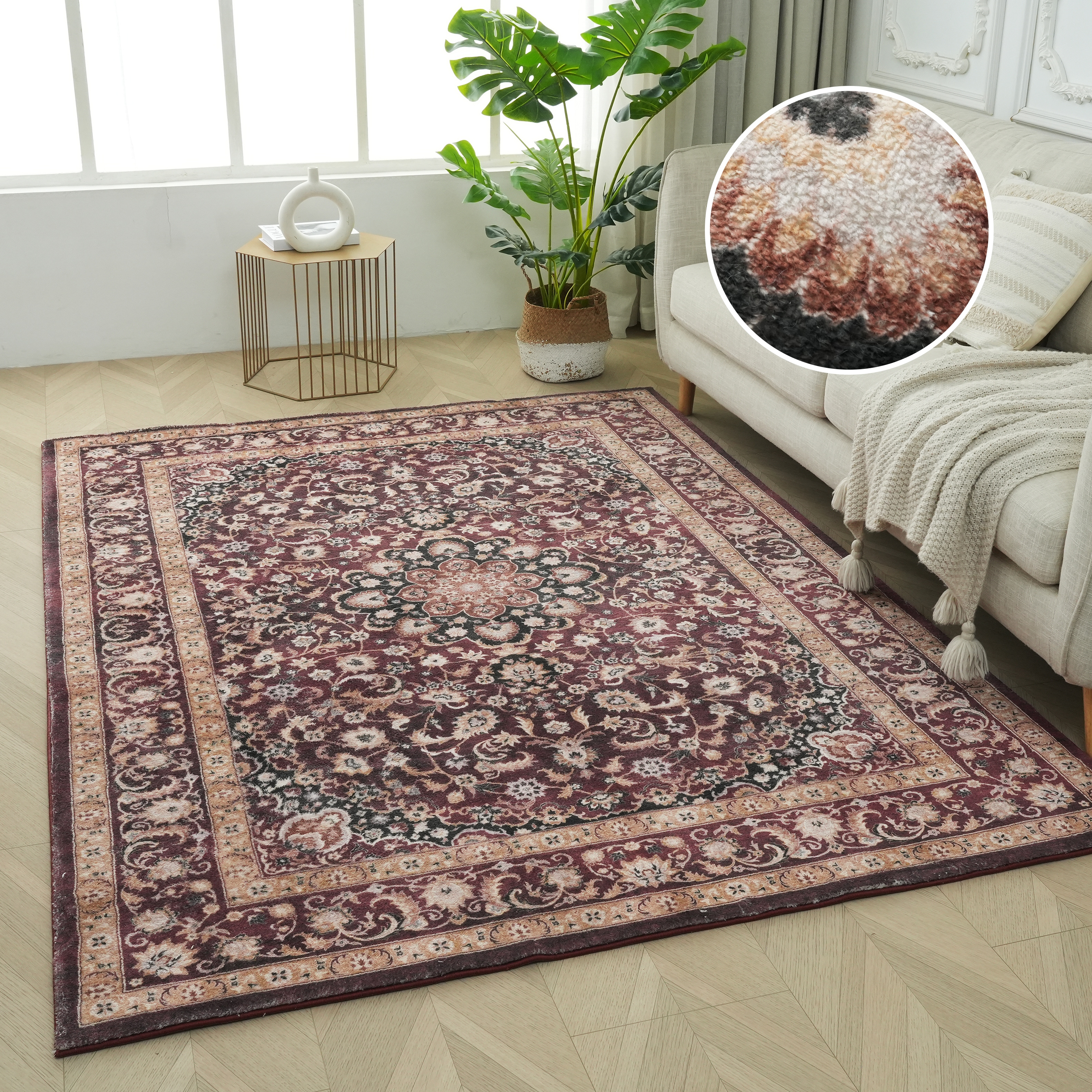 OTTO home Teppich "Omar, Druckteppich, orientalisches Design, mehrfarbig, bedruckt" rechteckig 13 mm Höhe Orient-Optik, Vintage Design, weich, Wohnzimmer, Schlafzimmer
