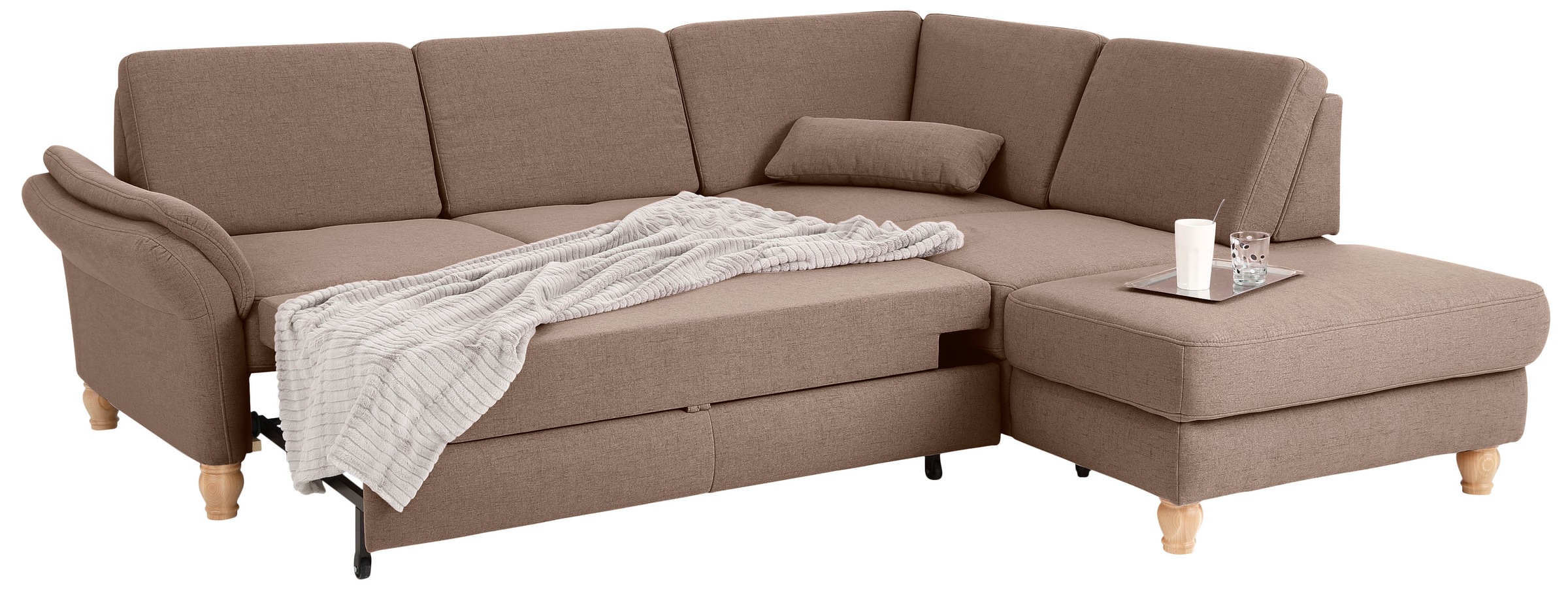 Home affaire Ecksofa »Palace L-Form«, incl. Sitztiefenverstellung, wahlweise mit Bettfunktion und Stauraum