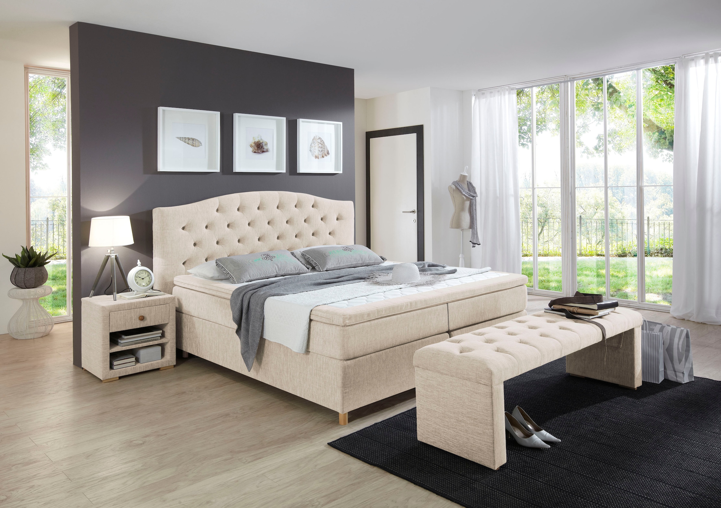 Home affaire "Claire" mit Vollmassiv-Unterbox, incl. Topper, verschiedene Härtegrade