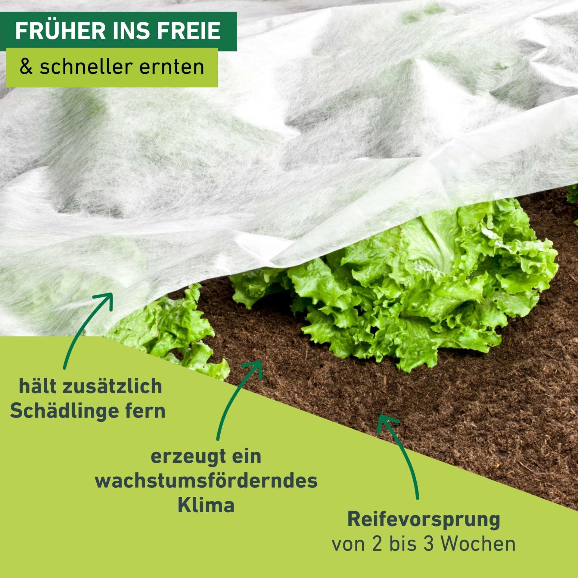 Windhager Gartenvlies »Standard für gesundes Wachstum, Gartenfolie« 1 Stk. tlg. Abdeckvlies erhältlich in 5 x 1,5 m oder 10 x 1,5 m, 17 g/m², weiß