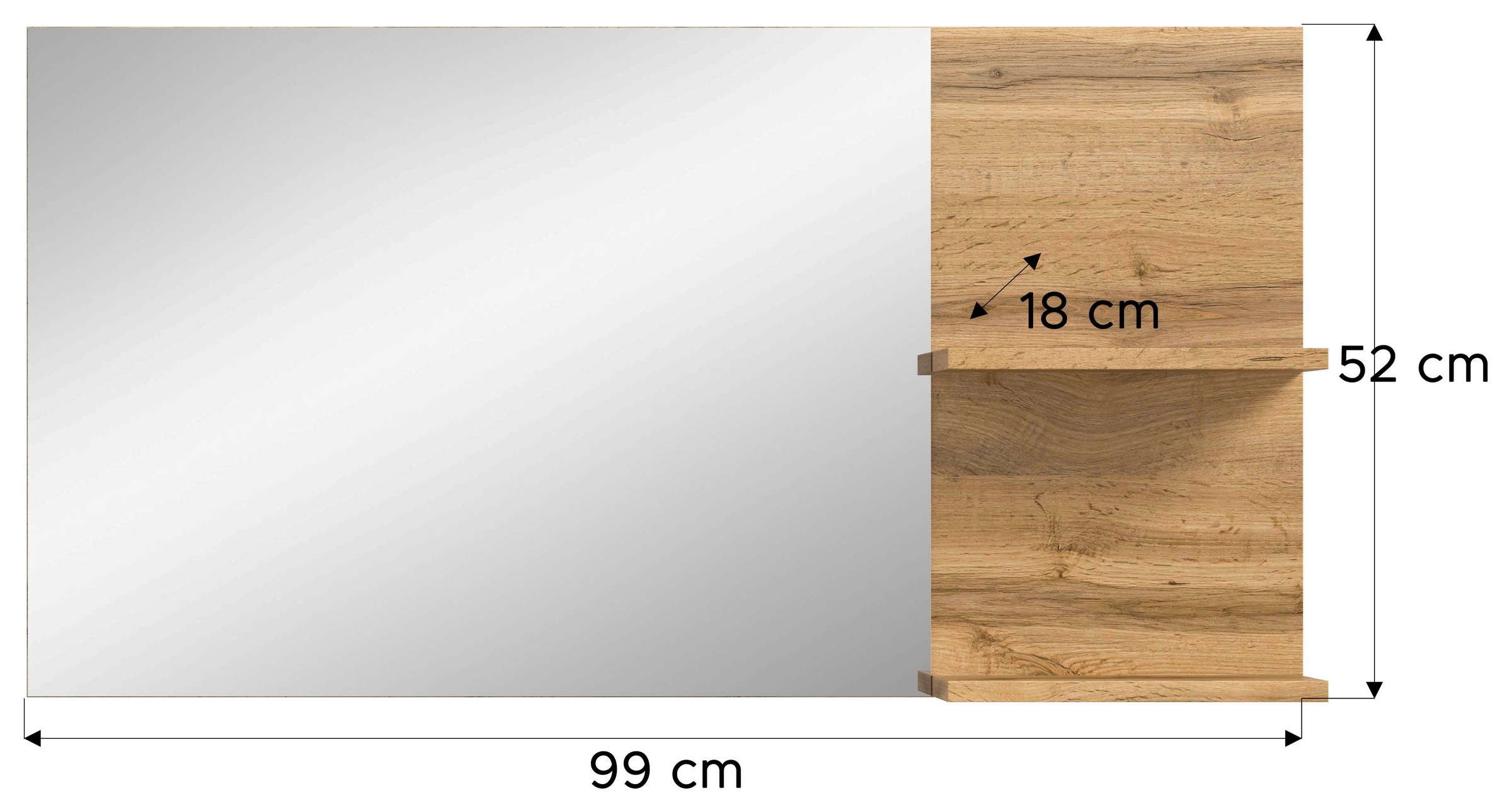OTTO home Spiegel »MAMBO, TOPSELLER!, Breite 99cm, 2 Ablageböden, große Spiegelfläche« Garderobenspiegel, Flur, Diele, Spiegel mit Ablage, Spiegelpaneel