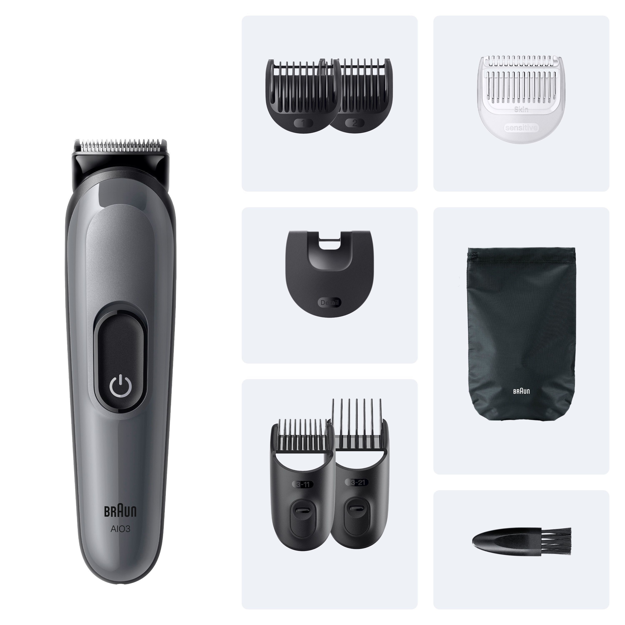 Braun Haarschneider »All-in-One Series 3, 8in1 Pflegeset«, ultrascharfe Klinge, 14 Längeneinstellungen, 50 Min Akkulaufzeit