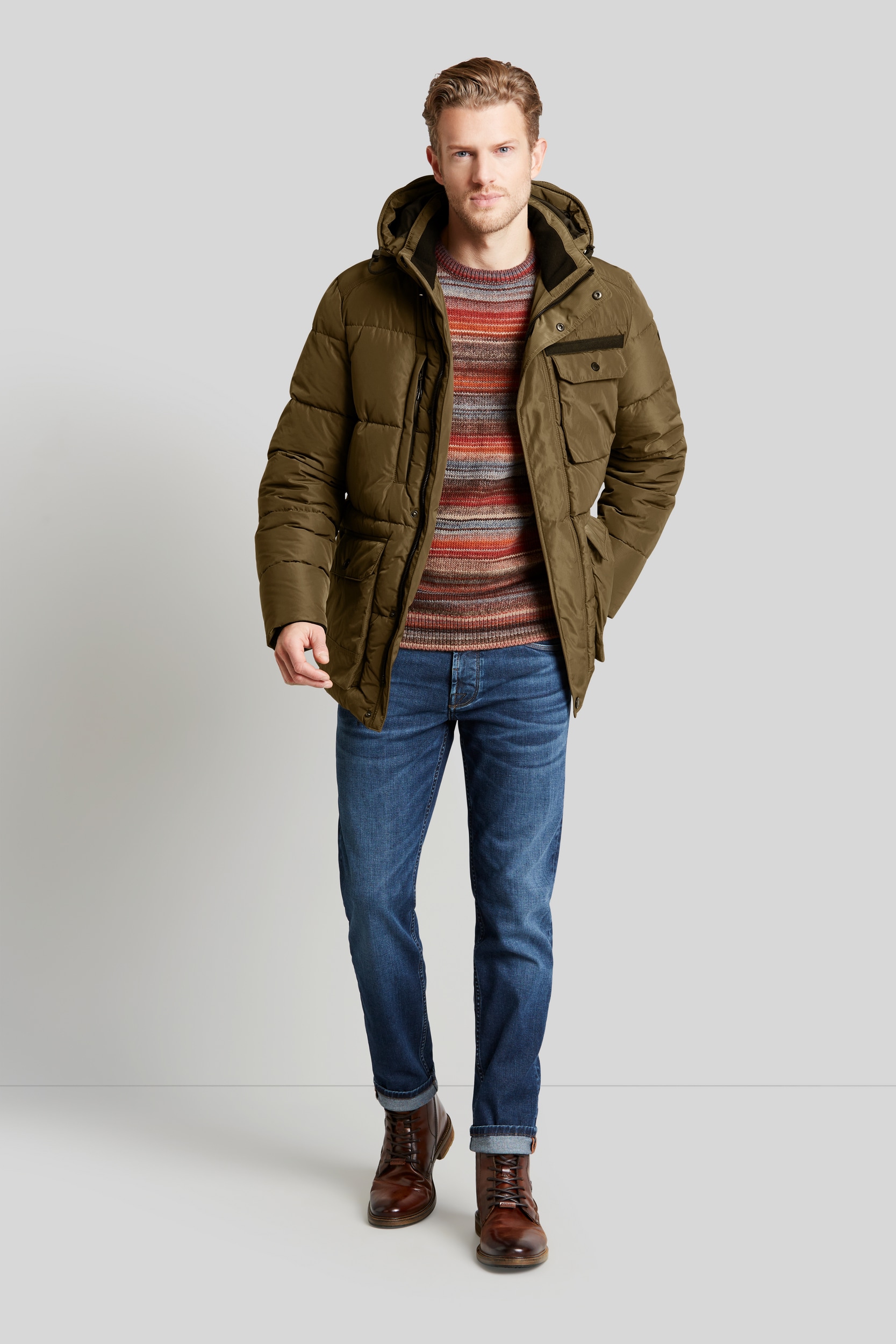 bugatti Langjacke mit abtrennbarer Kapuze