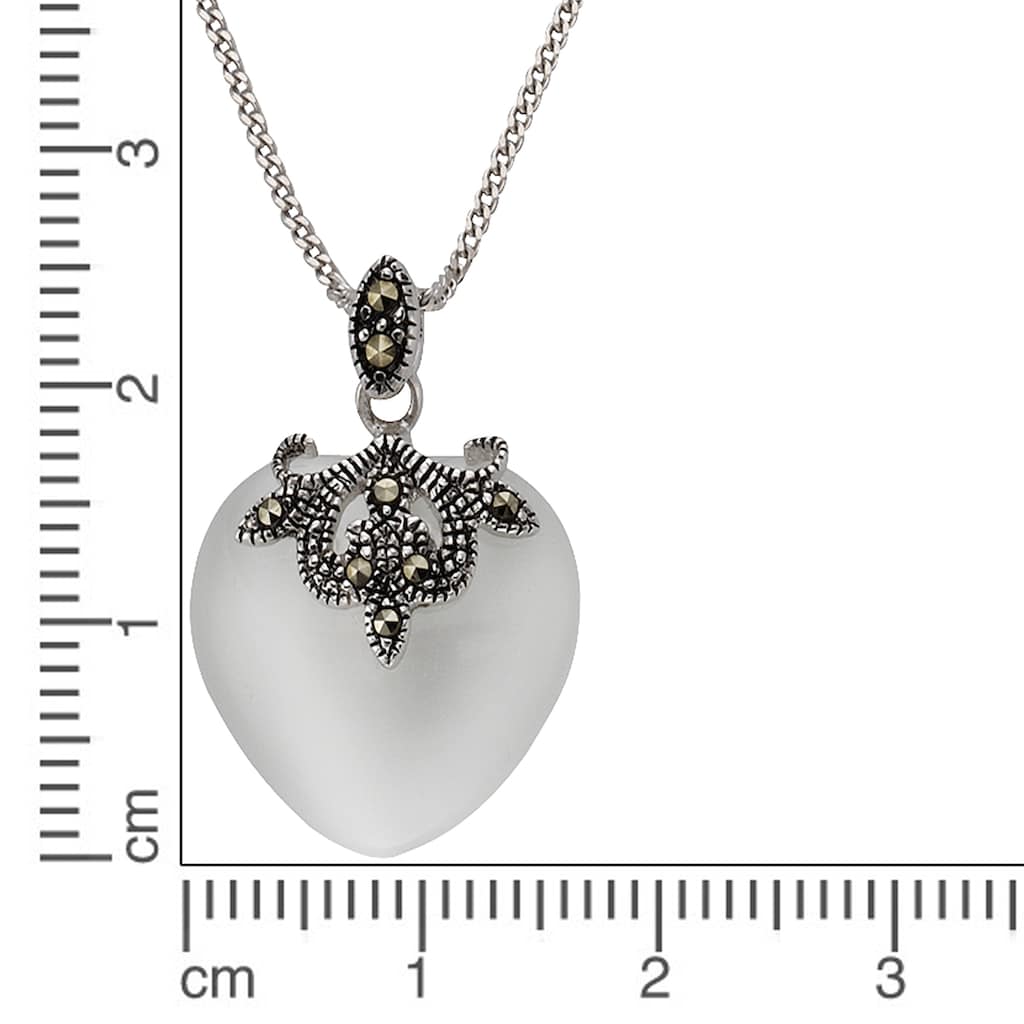 Zeeme Kette mit Anhänger »925/- Sterling Silver Katzenauge weiß«