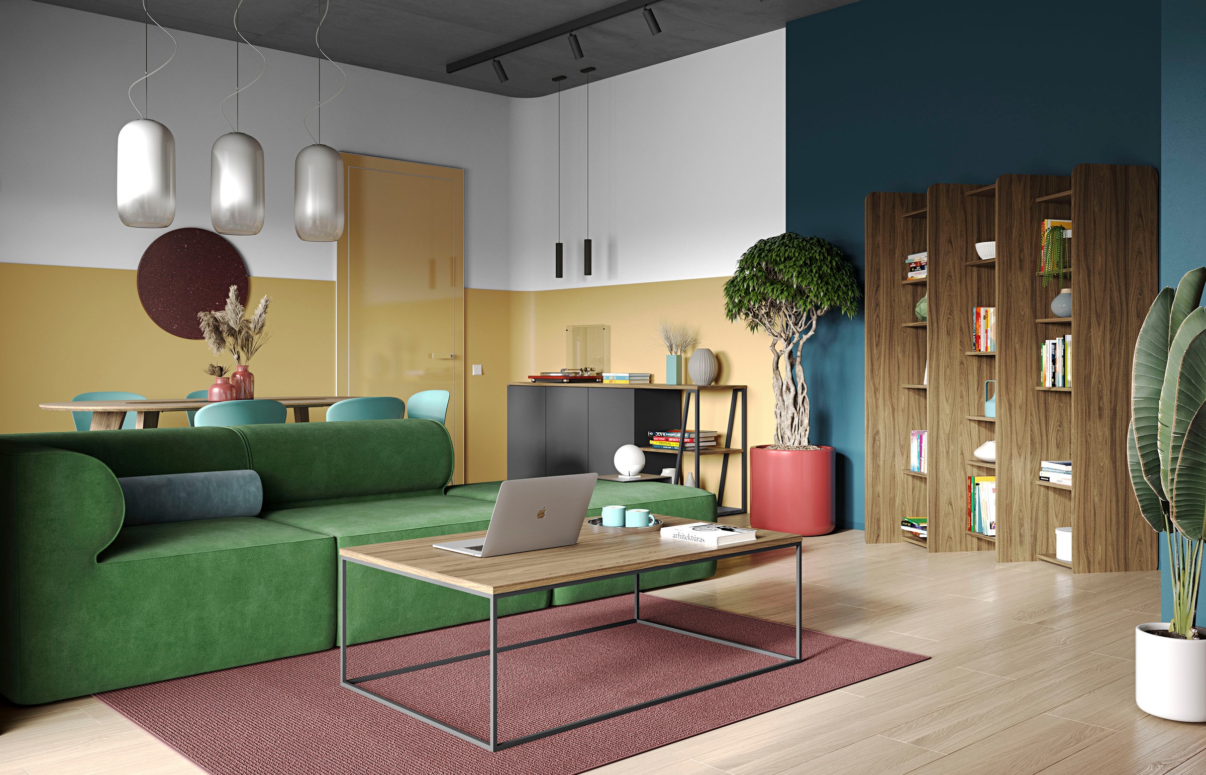 TemaHome Sideboard »Albi«, Kommode aus Echtholzfurnier mit Metallgestell, Breite 190 cm
