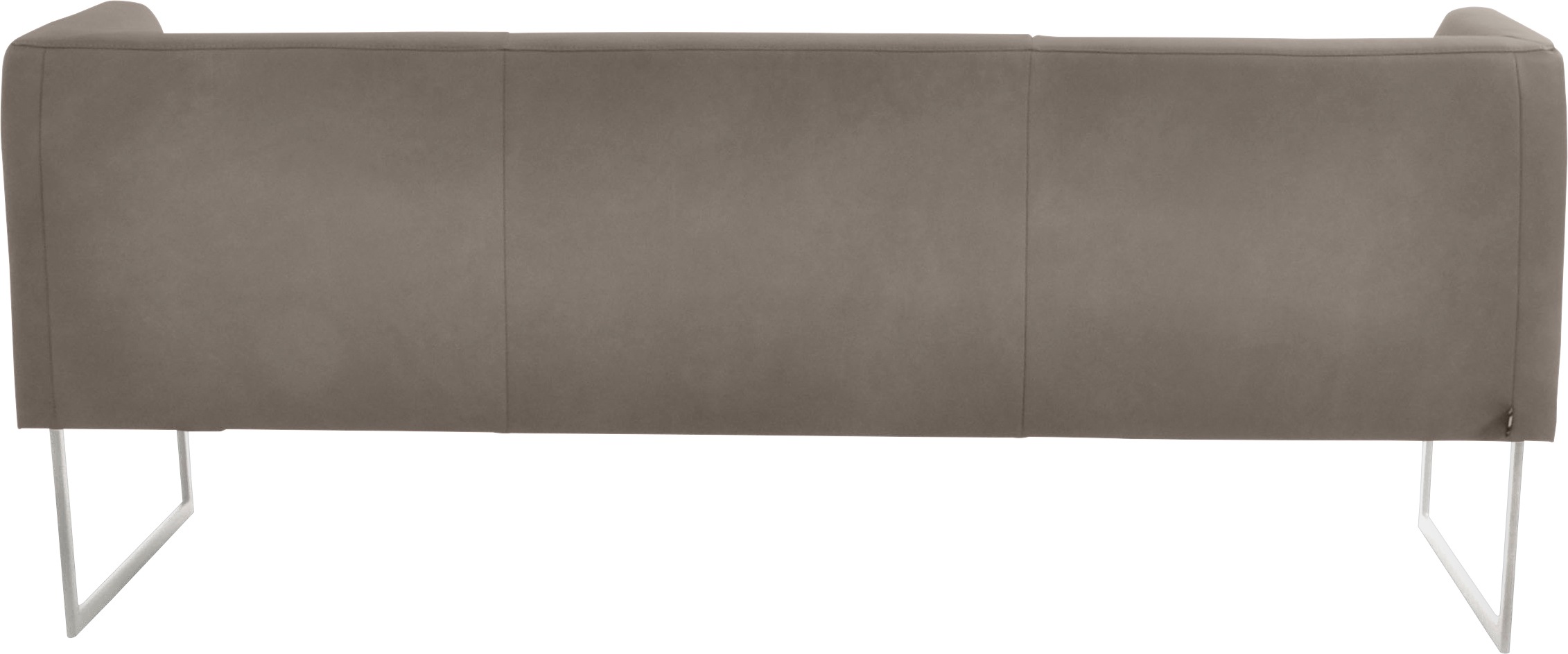 Polsterbank K+W KOMFORT & WOHNEN "Cube", grau (stahl 85), B:209cm H:82cm T:67cm, Sitzbänke, Polsterbank, Hammerkissenoptik, 2 Breiten, Hochkantkufe in Edelstahloptik 3