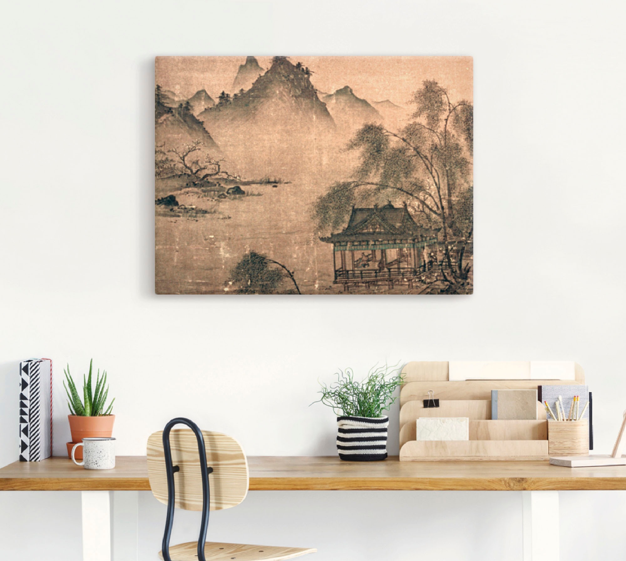 Artland Wandbild »Balustrade an der Wasserseite«, Asien, (1 St.), als Leinwandbild, Poster in verschied. Größen