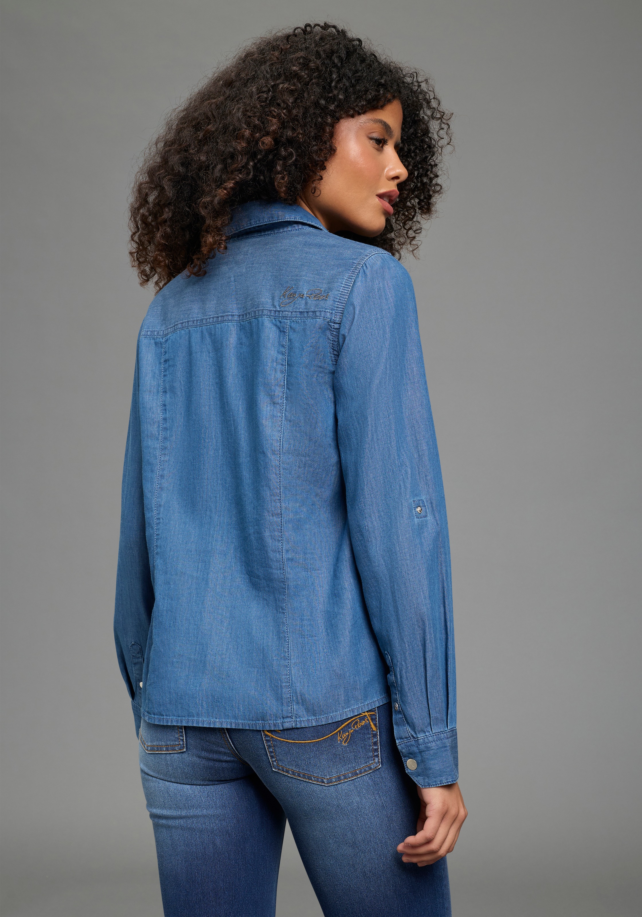 KangaROOS Jeansbluse für den Alltag, Langarm, mit klassischem Blusenkragen günstig online kaufen
