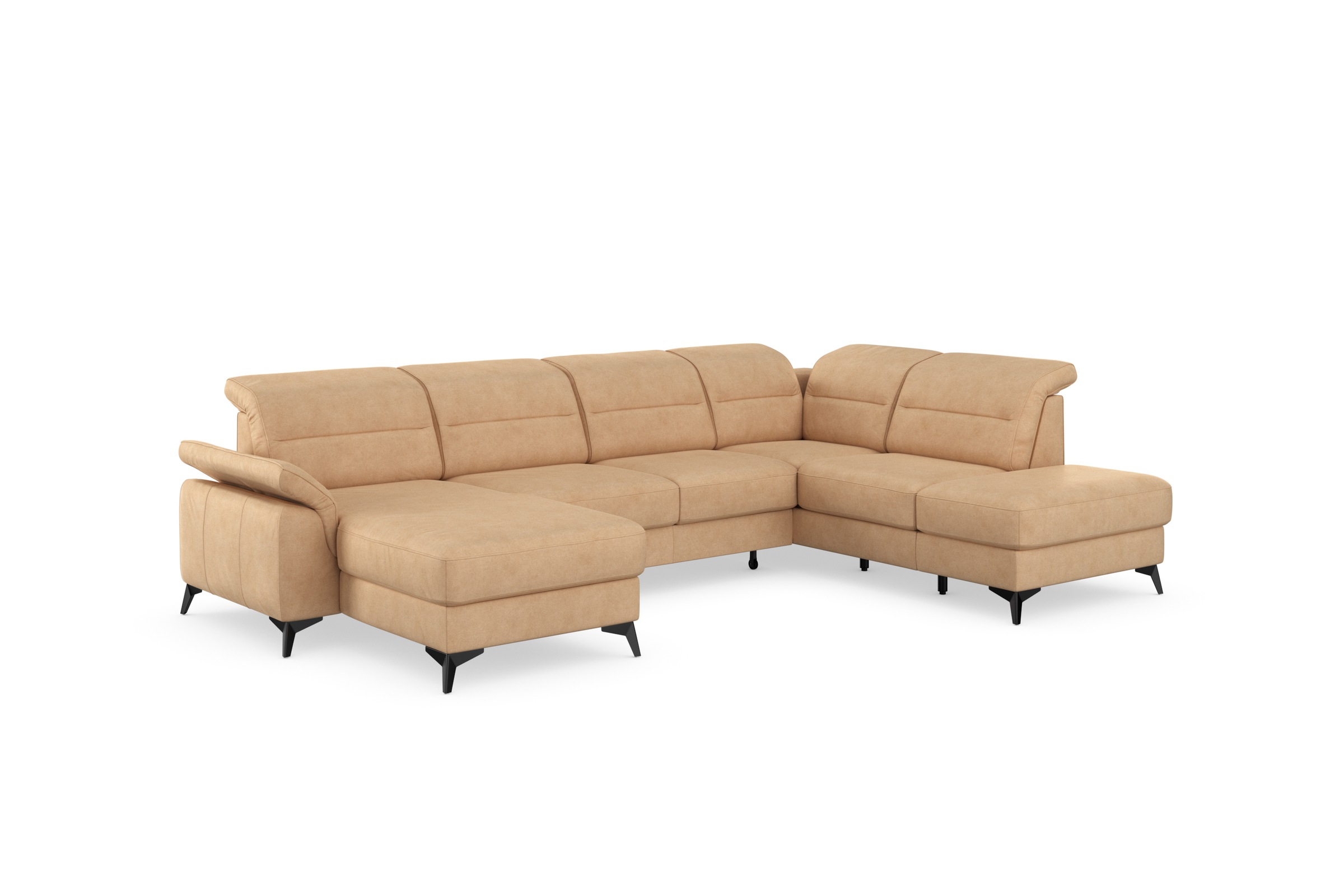 sit&more Wohnlandschaft »Sinatra U-Form«, optional mit Kopfteilverstellung und Armteilfunktion, Metallfüße